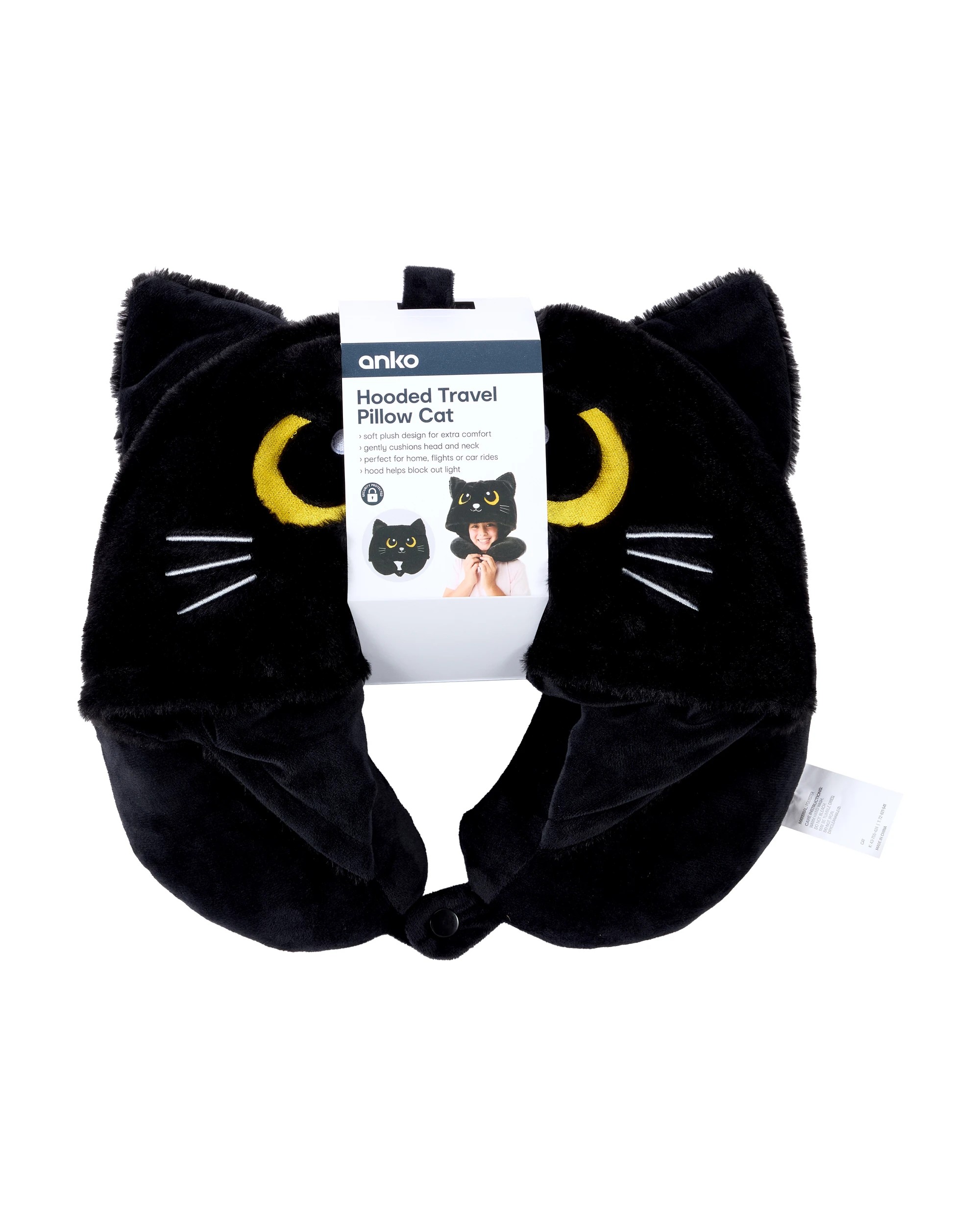 8 Hooded Travel Pillow - Cat, 8 of 8