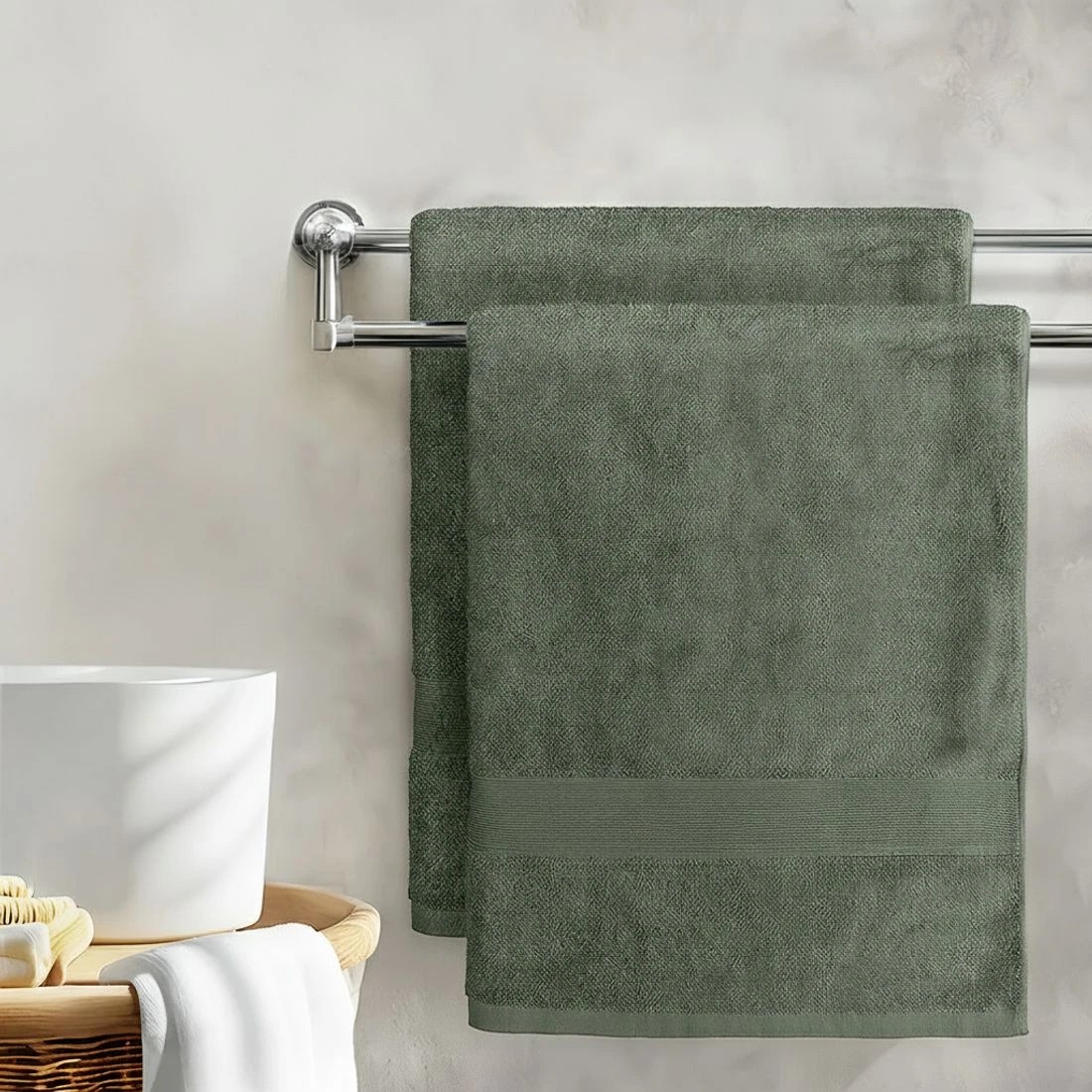 3 2 Pack Bath Sheets Set Cotton Extra Large Towel - Green, 3 of 4