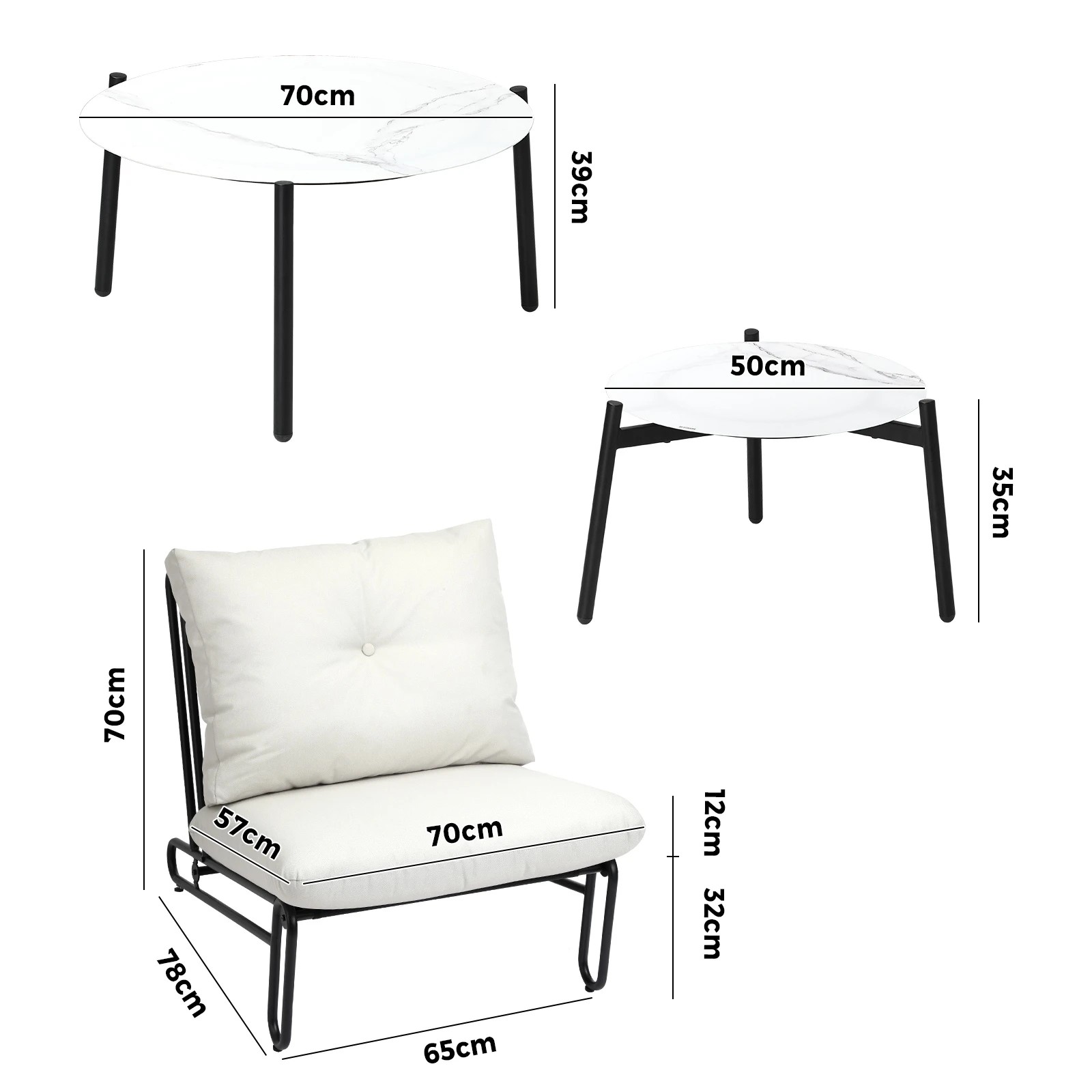 2 Livsip Outdoor Sofa Set 8 Piece Garden Patio Lounge Setting Table Chairs - Beige, 2 of 9