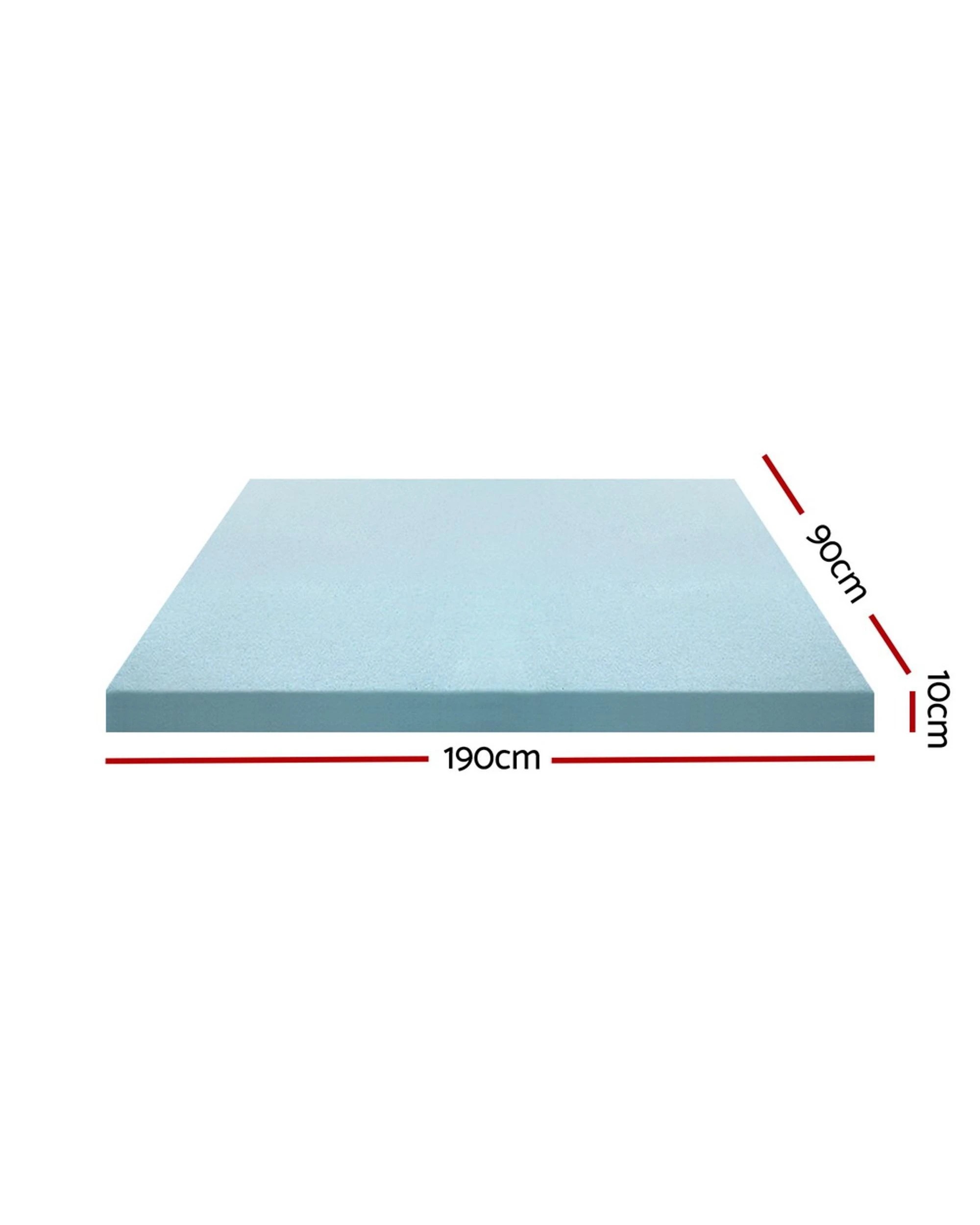 2 Giselle Bedding Memory Foam Mattress Topper Cool Gel 10cm Single
 - Blue, 2 of 3