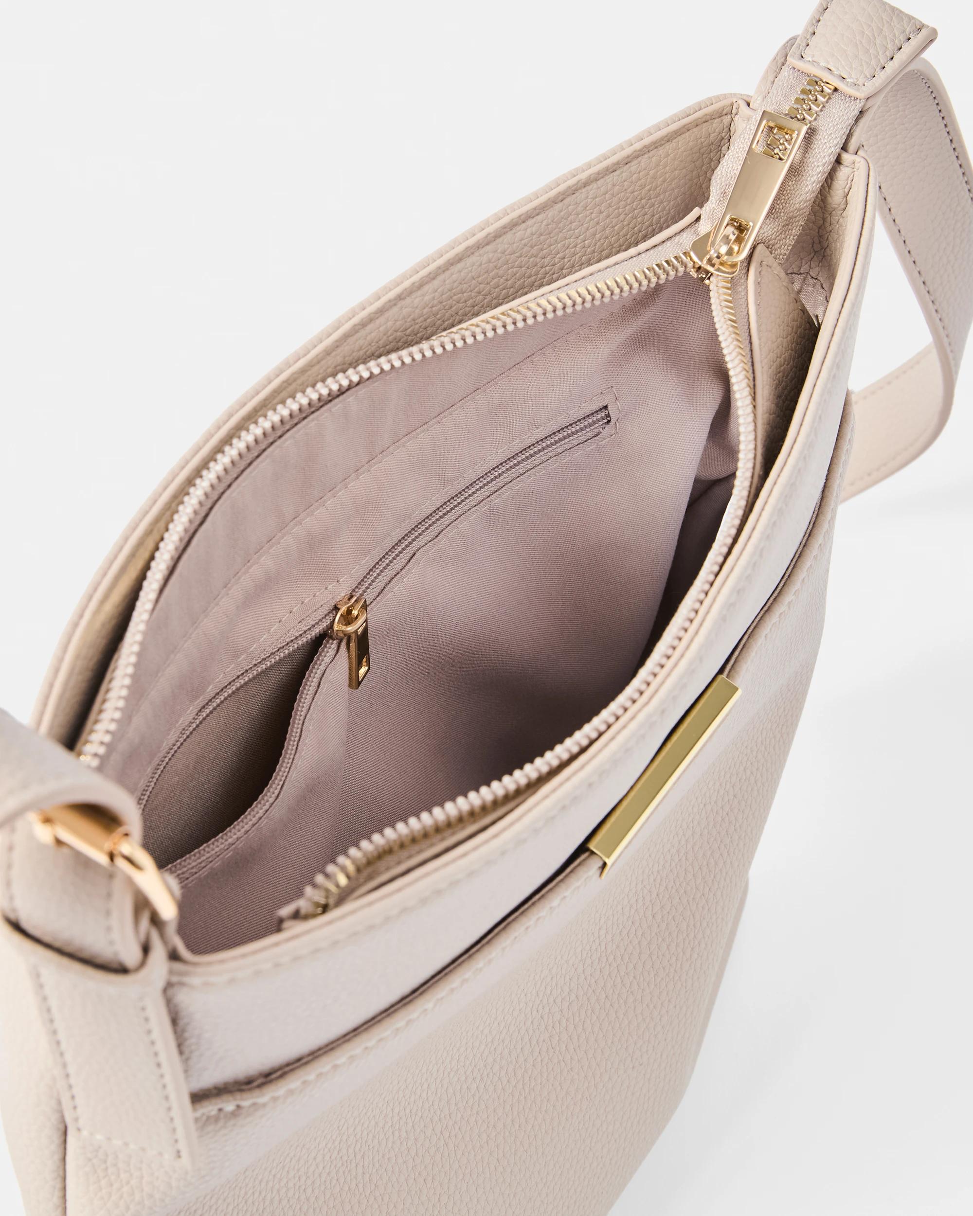 4 Messenger Crossbody Bag Ash Taupe, 4 of 5