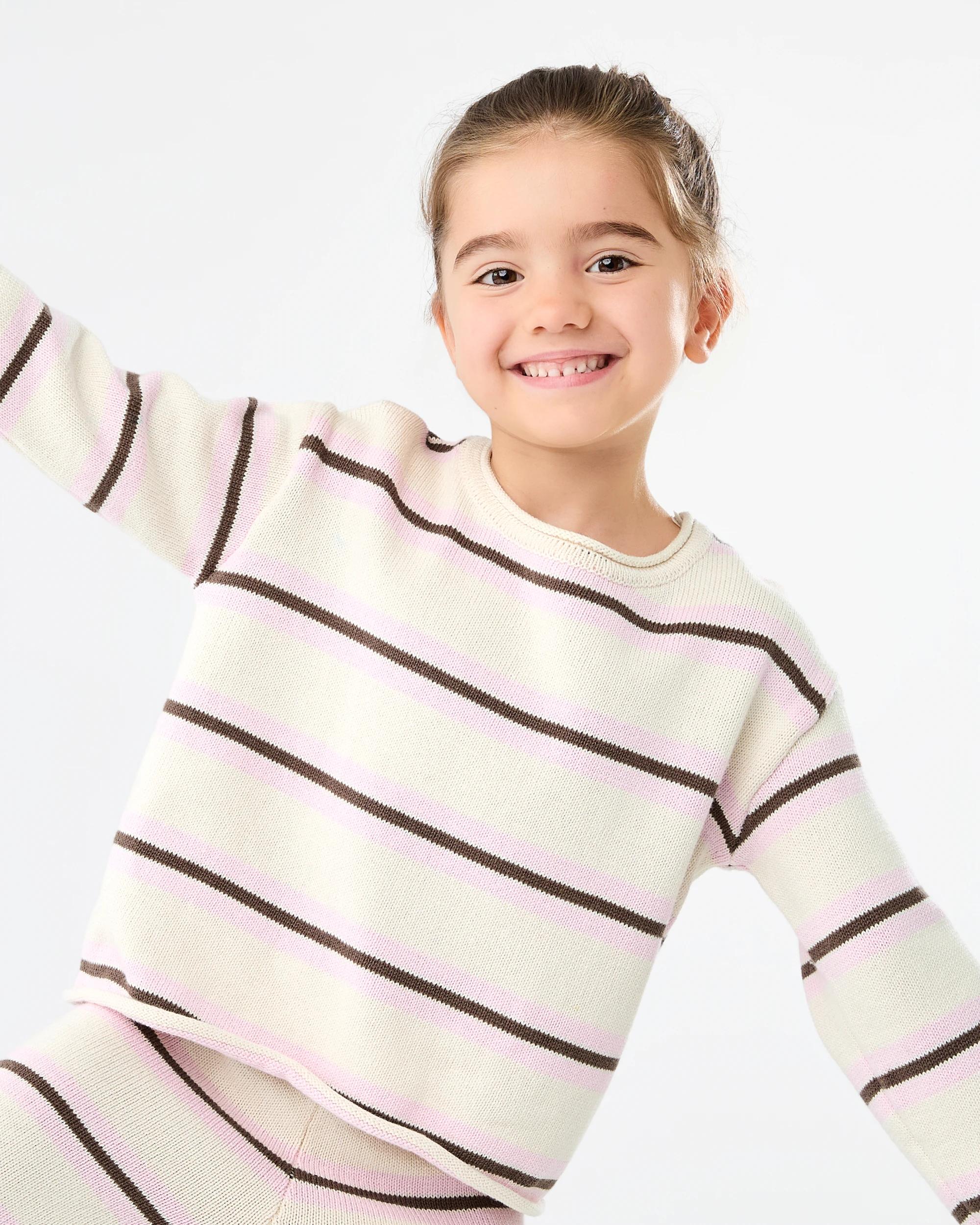 8 Top and Pants Knit Set Bge Stripe, 8 of 8