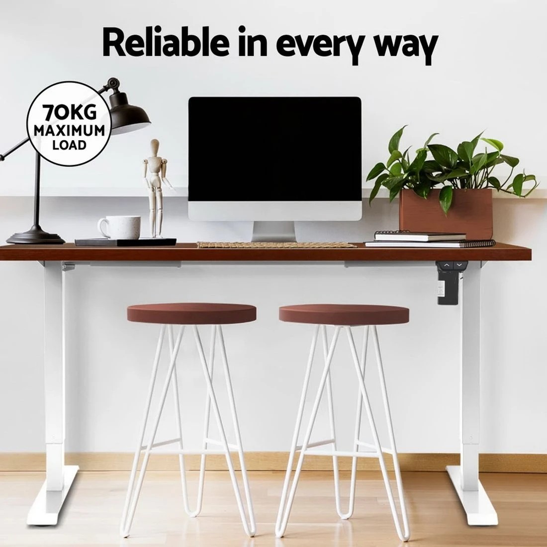 7 Artiss Standing Desk Motorised Sit Stand Desks Walnut 120CM - Brown, 7 of 7