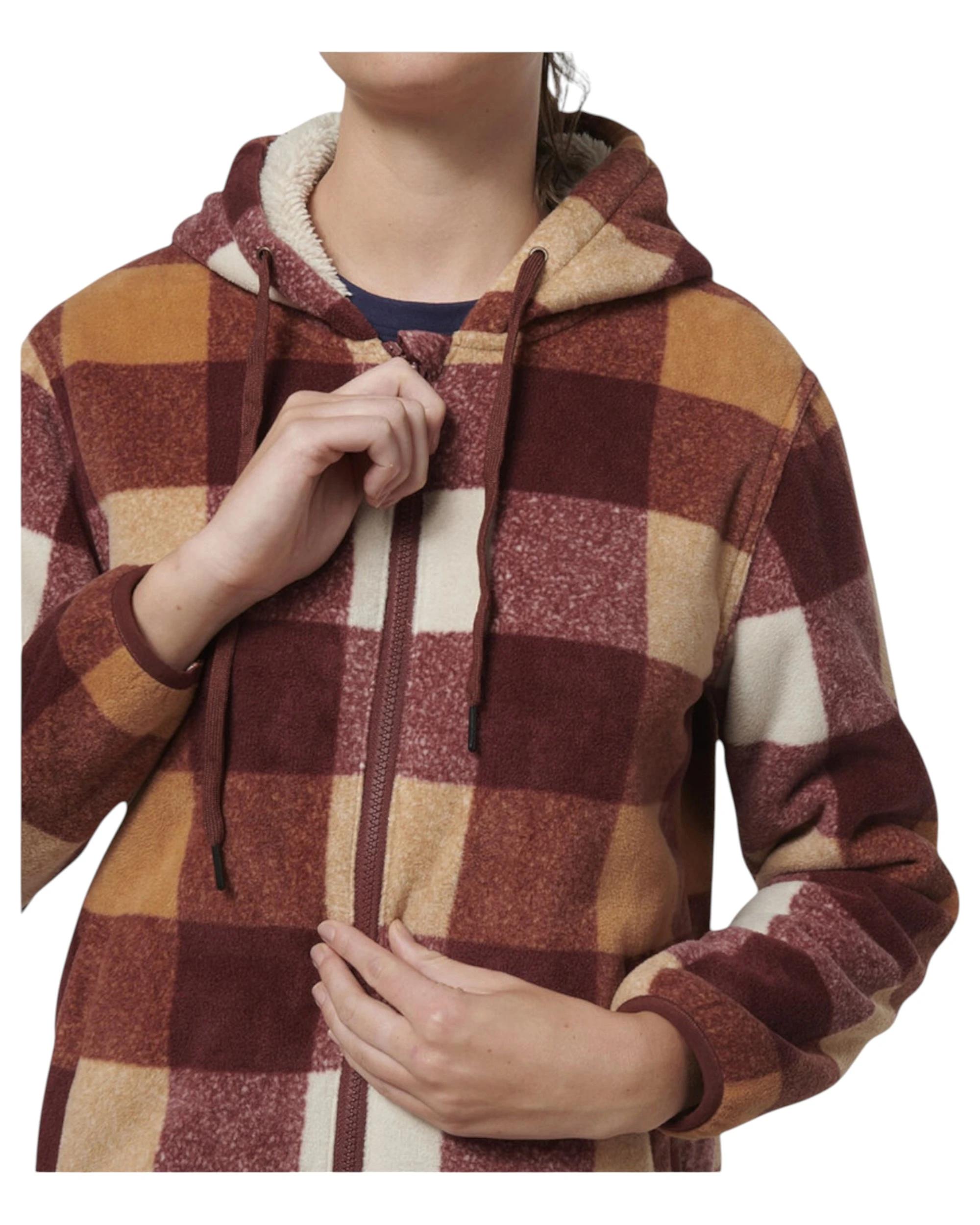 7 Hard Yakka Womens Check Zoodie Fleece Zip Up Hoodie Autumn AUTUMN, 7 of 10