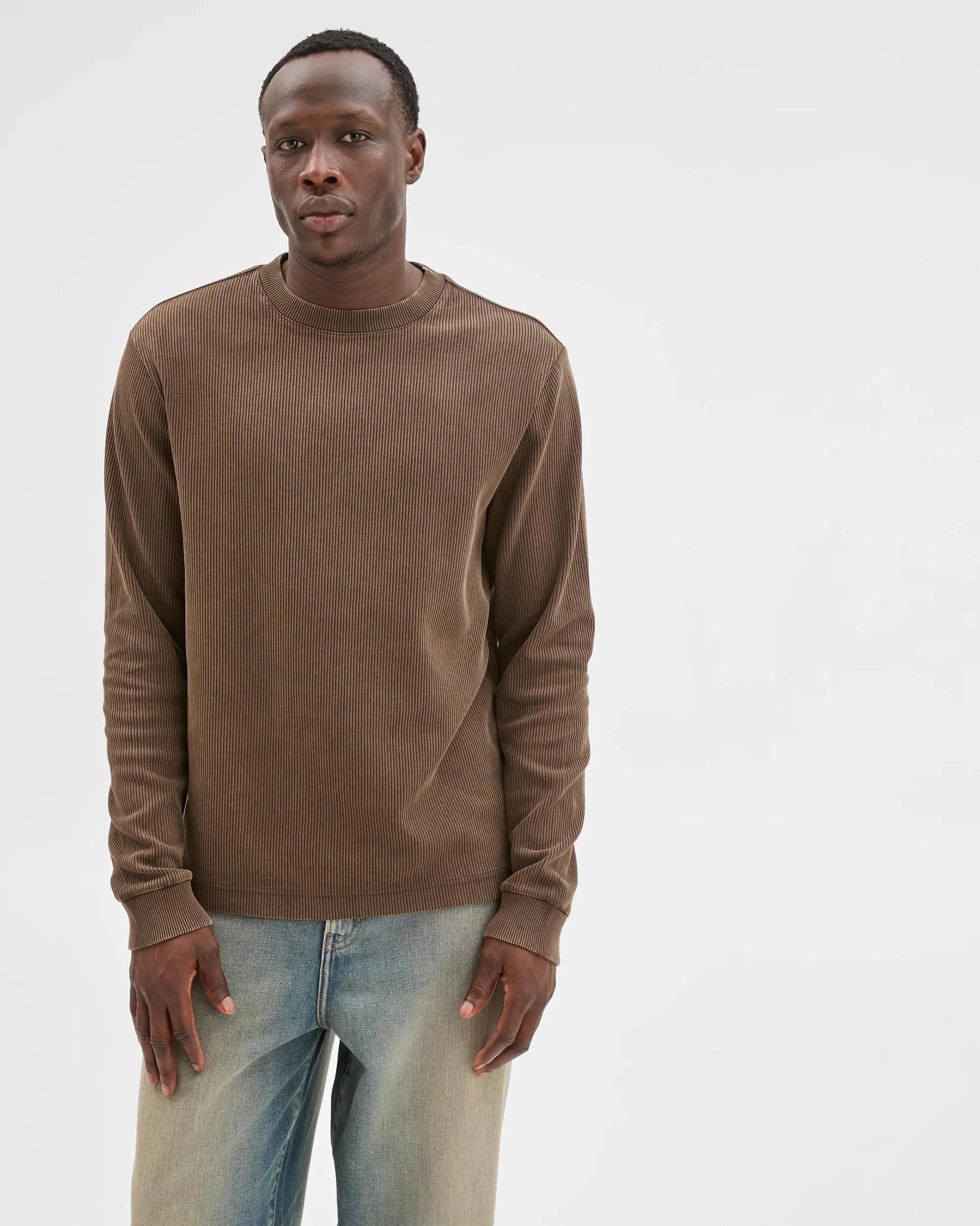 4 Commons Australian Cotton Relaxed Heavyweight Textured T-Shirt ACID BROWN, 4 of 6