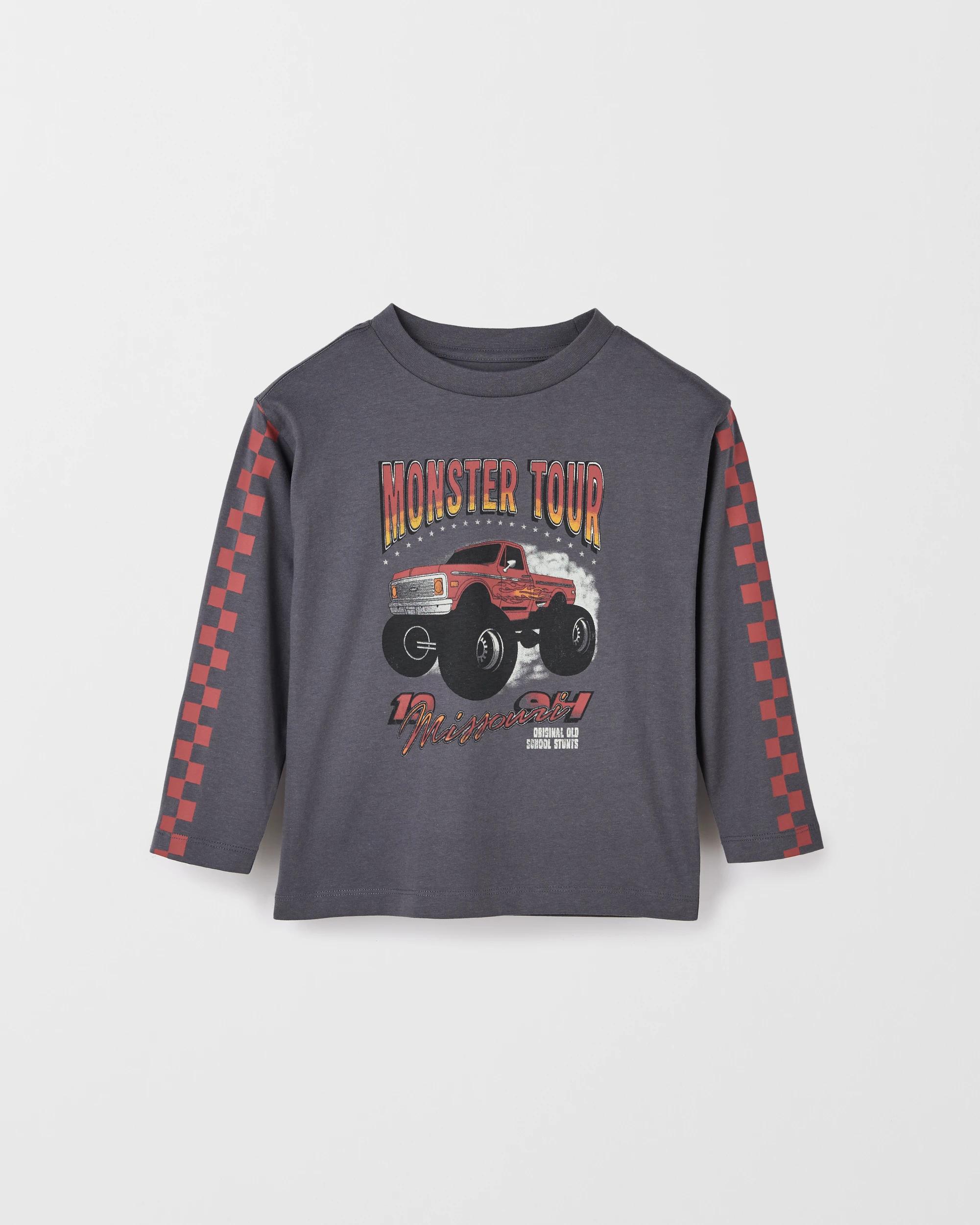 6 Target Kids Australian Cotton Long Sleeve T-Shirt CHARCOAL, 6 of 7