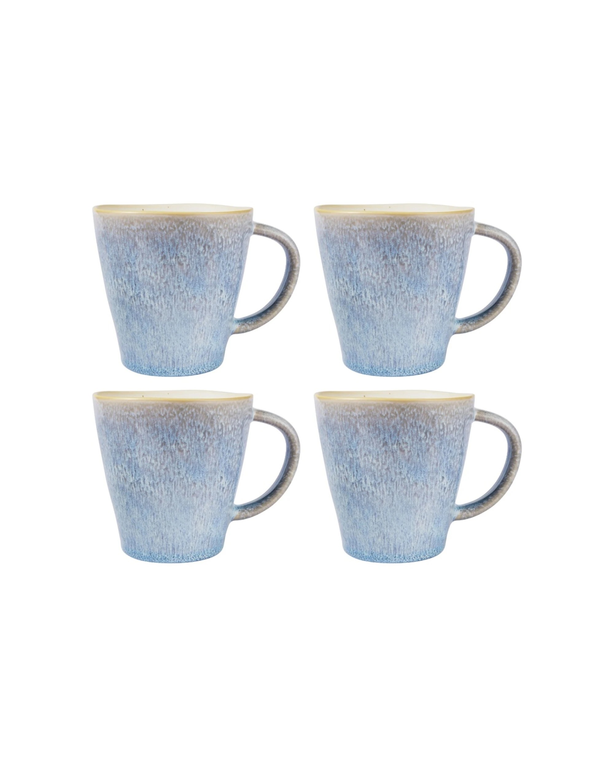 1 Maxwell & Williams 4PK Lunara Ceramic Tea & Coffee Cup Mug Set Reactive Glaze 400ml - Blue, 1 of 3