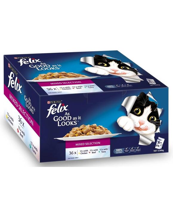 Felix As Good As It Looks Wet Cat Food Mixed Selection 36 x 85g
