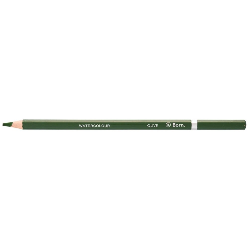 1 Born Premium Watercolour Pencil Olive, 1 of 3