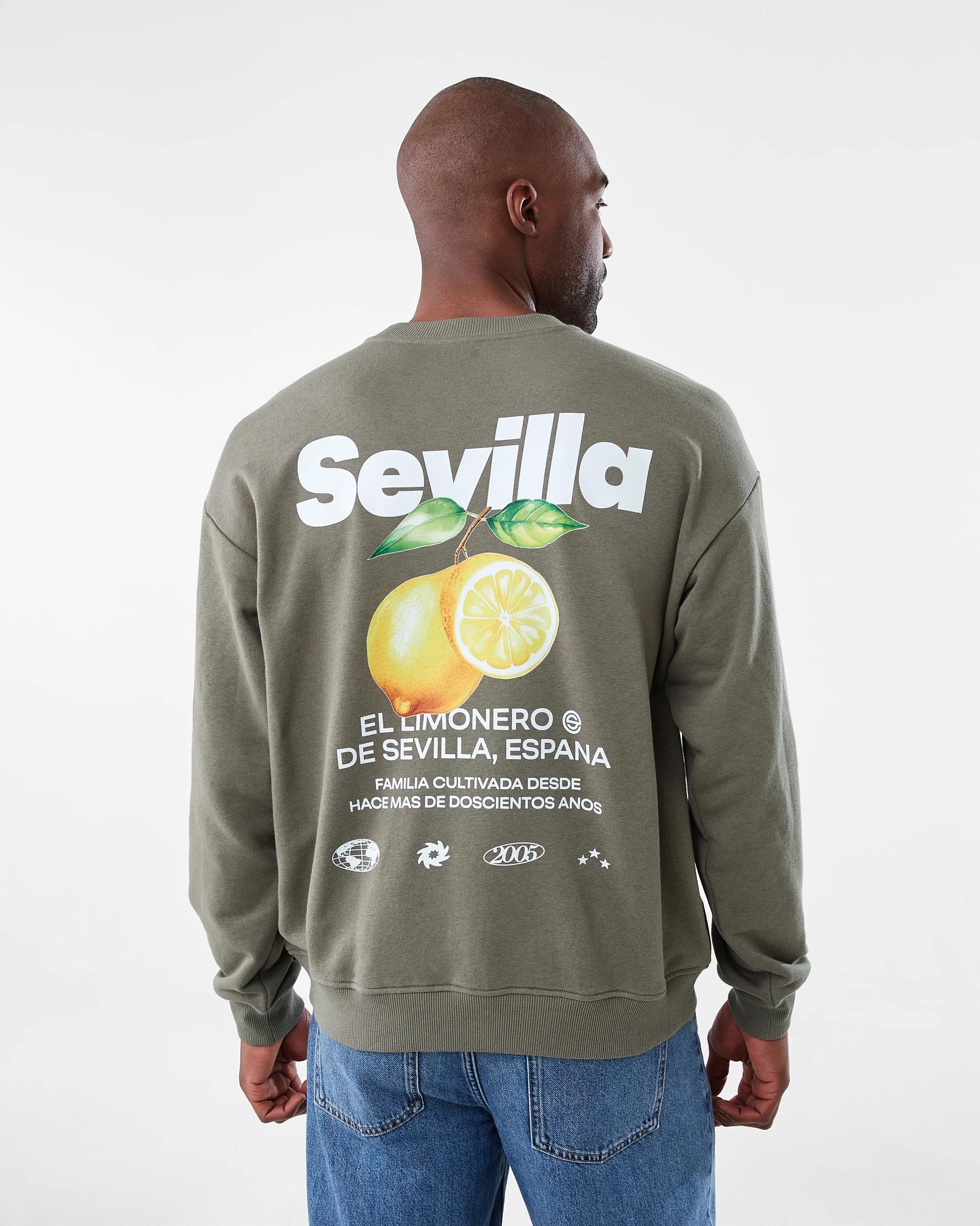 3 Terry Oversized Print Crew Neck Sweatshirt Grn Sevila, 3 of 9