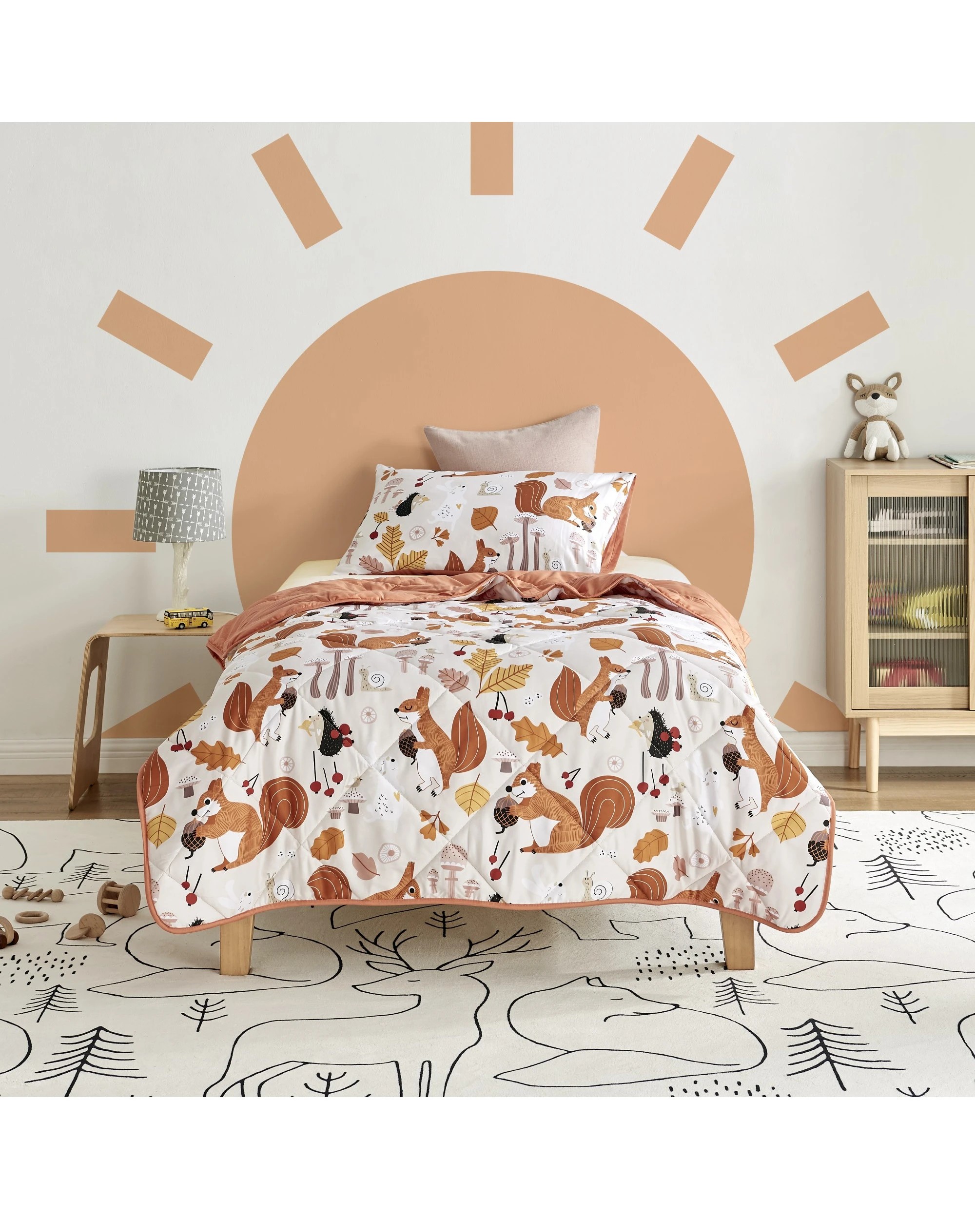 1 Jack & Ava Comforter Set Find a Squirrel - Single Bed - Animal Print, 1 of 7