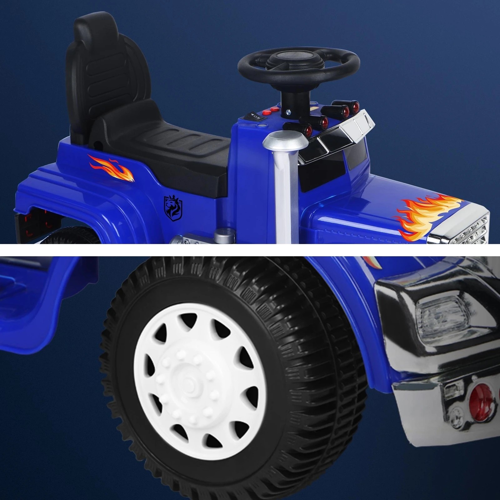 5 Alfordson Kids Ride On Car Electric Toy Truck 25W Motor w/ LED Lights - Blue, 5 of 9