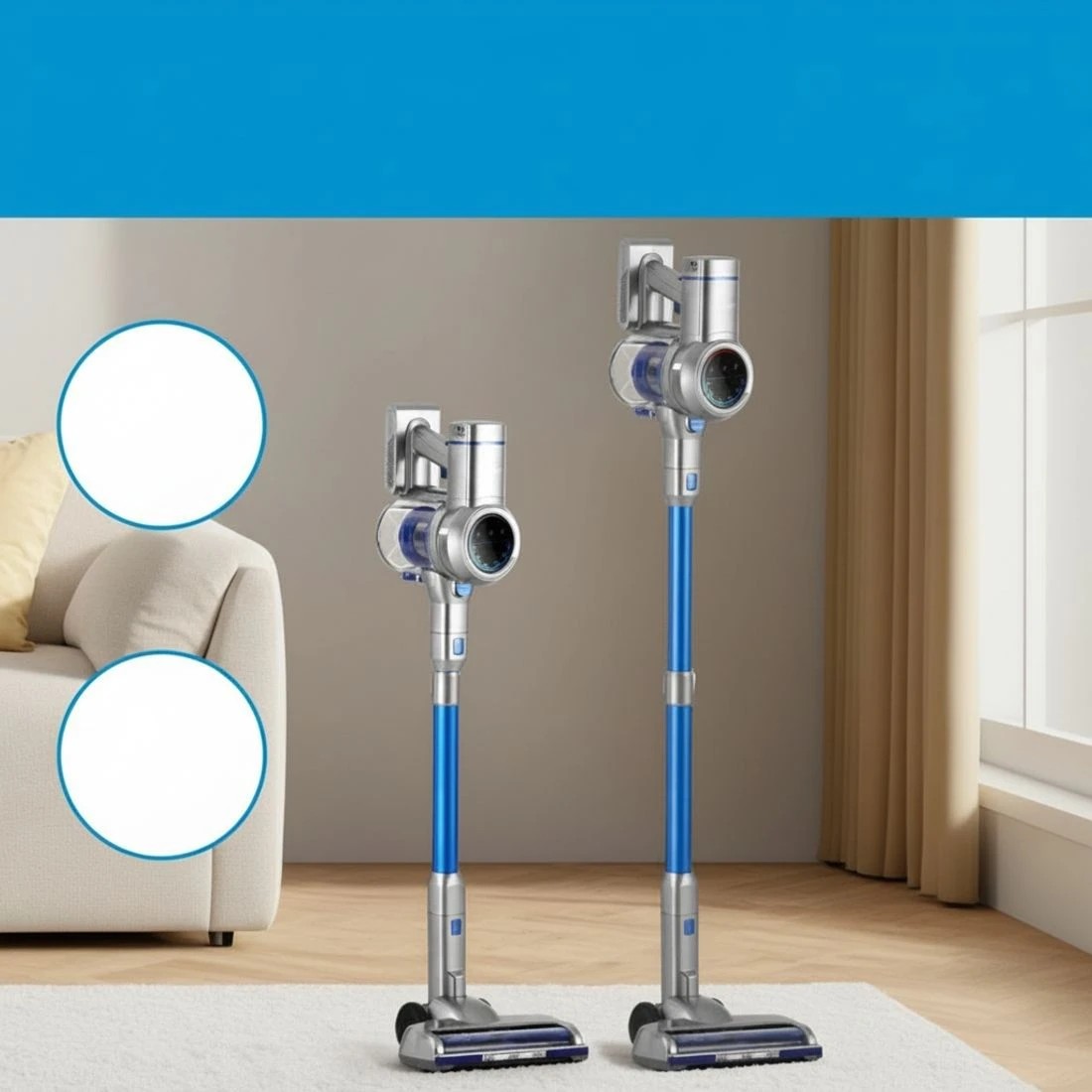 7 Devanti 300W Stick Vacuum Cleaner Cordless Self-Standing - Blue, 7 of 7