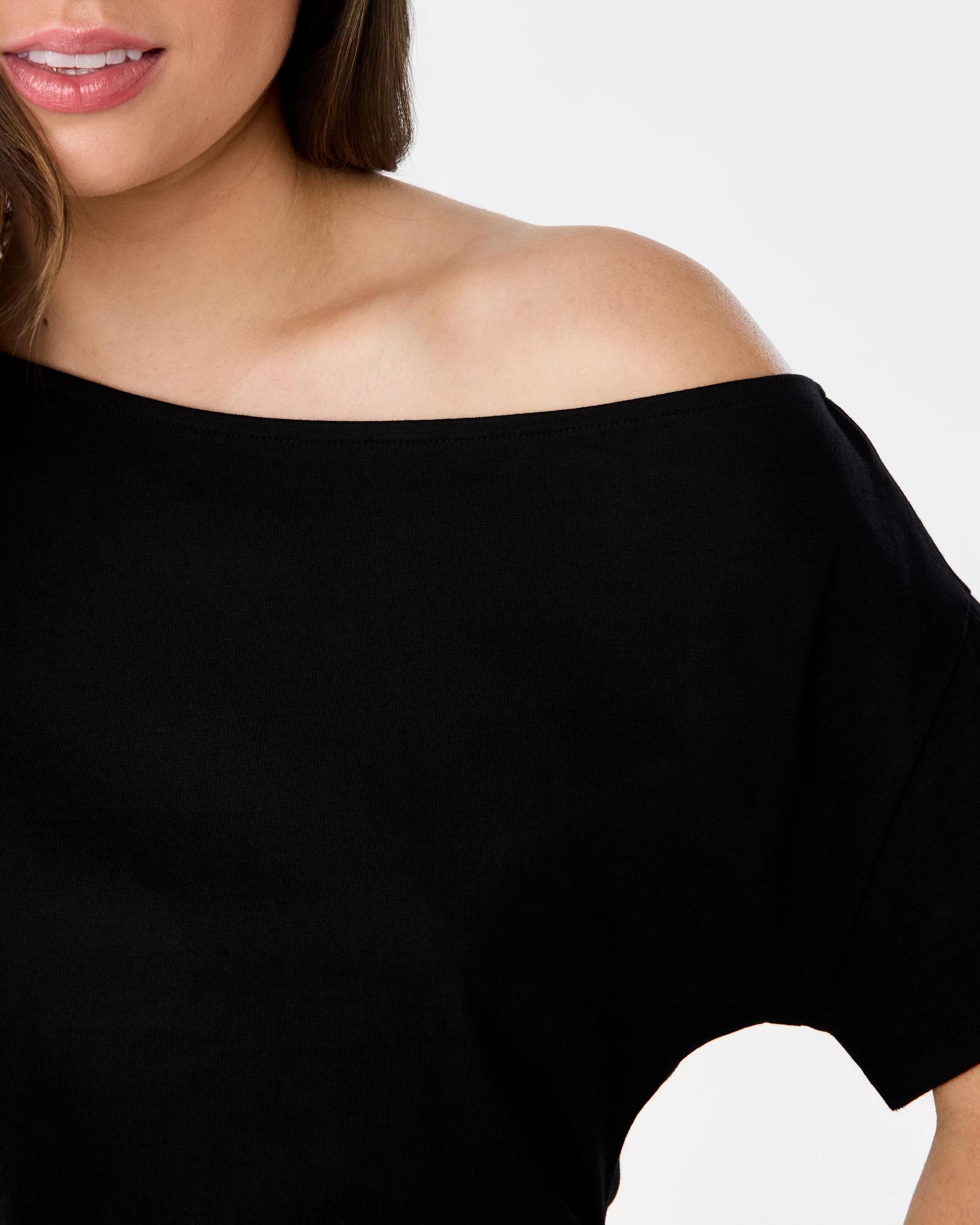 5 Short Sleeve Off Shoulder T-shirt Black, 5 of 6