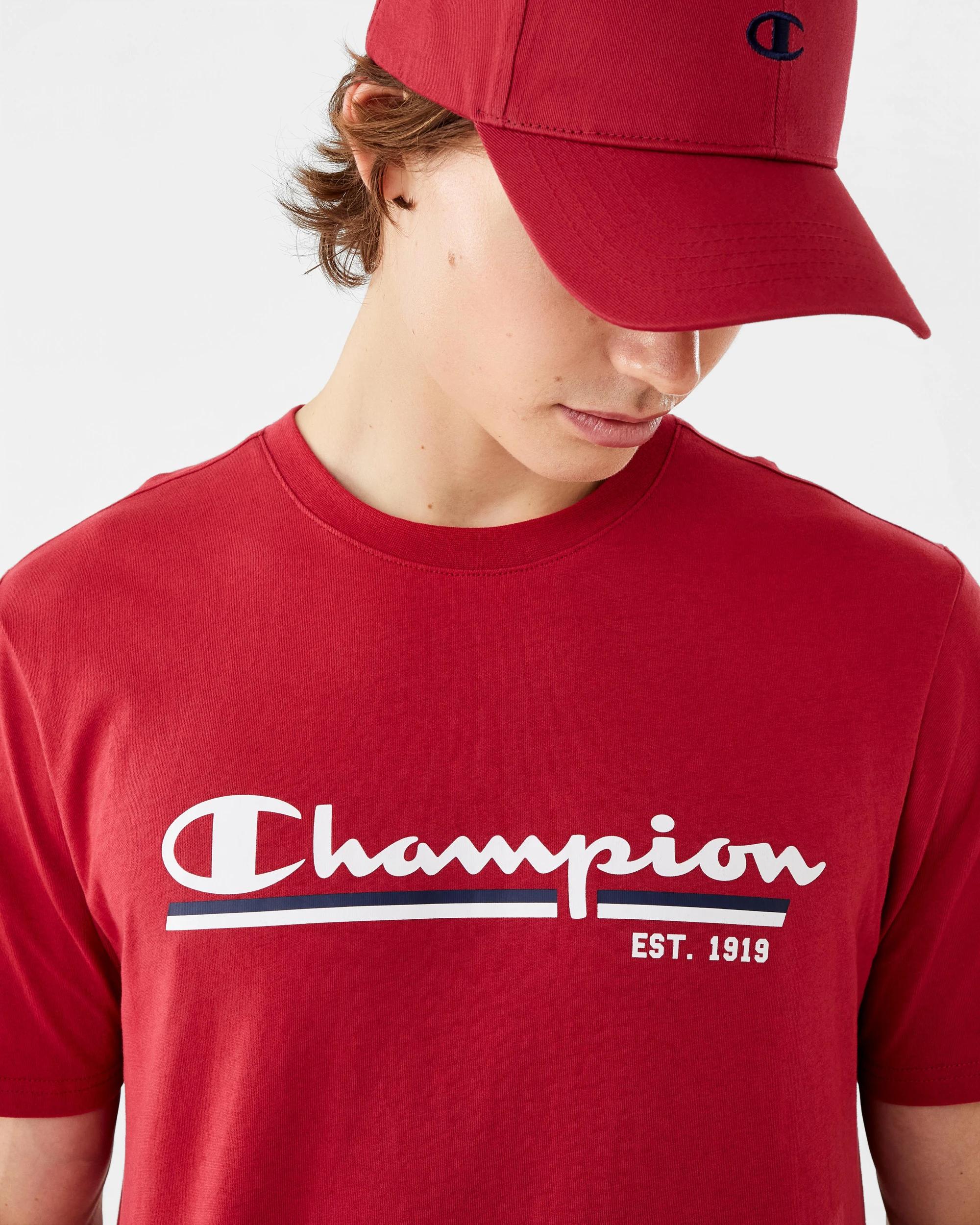 6 Champion Script Adult T-shirt Dep Claret, 6 of 8