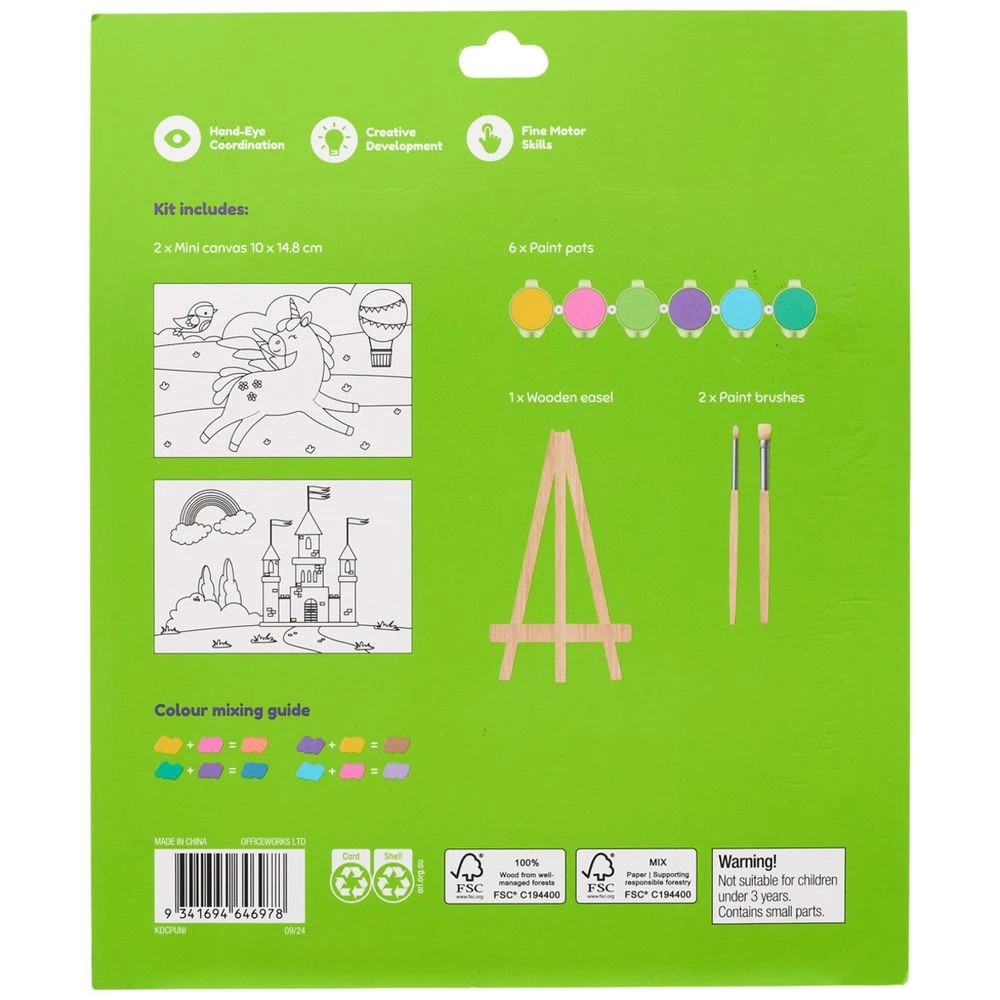 4 Kadink Canvas Painting Kit 15x10cm Unicorn, 4 of 4