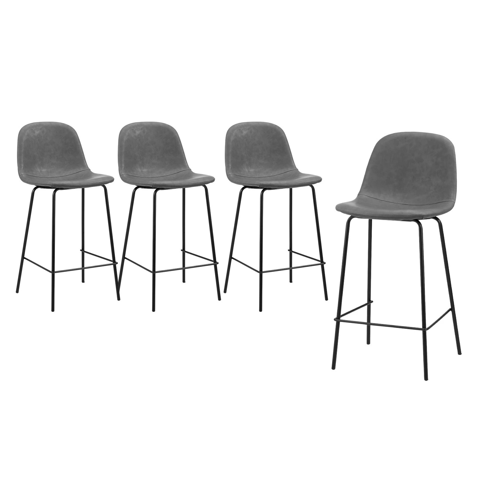 1 Oikiture 4x Bar Stools Barstool - Grey, 1 of 9