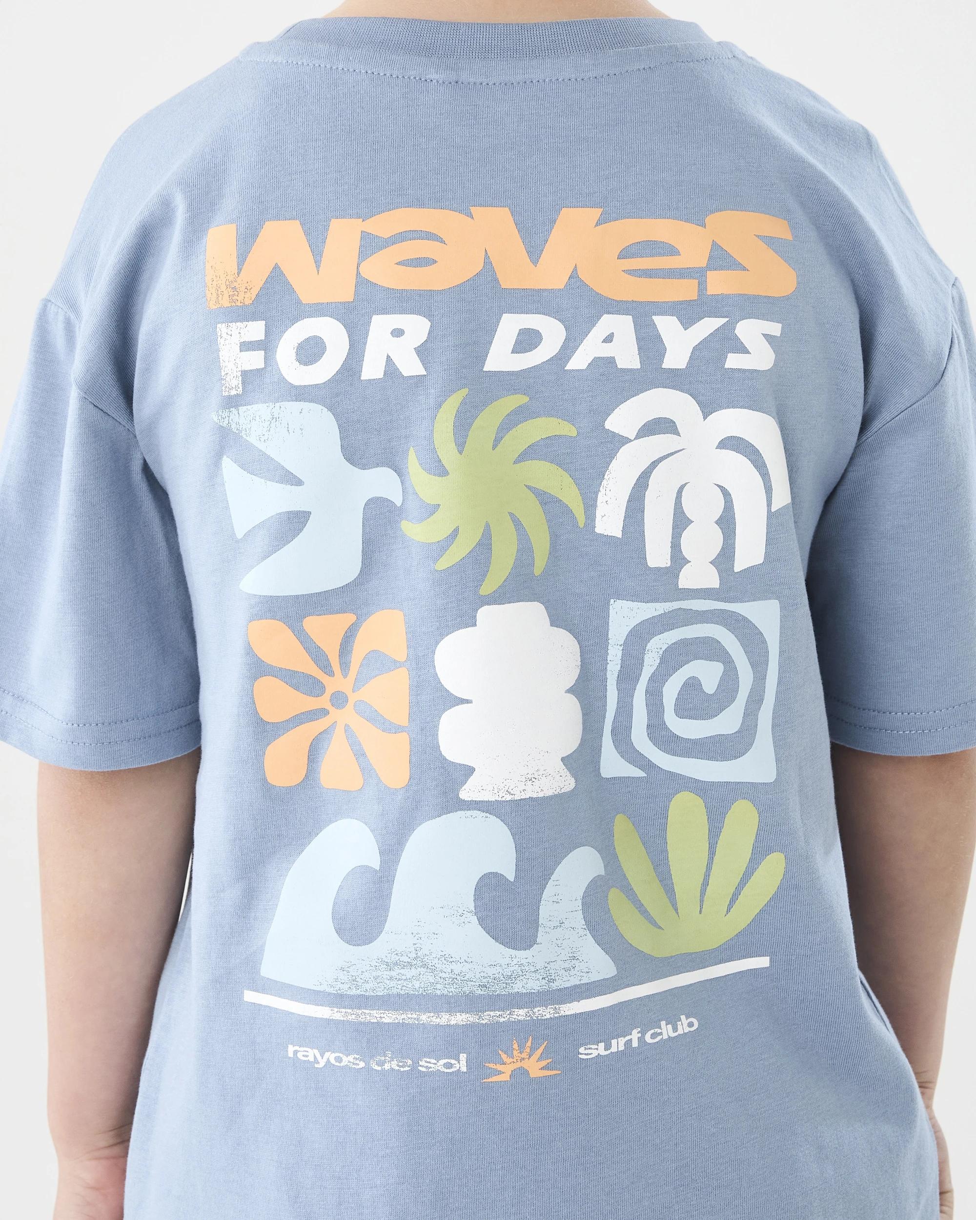 6 Chest Print T-shirt Blu Surf, 6 of 8