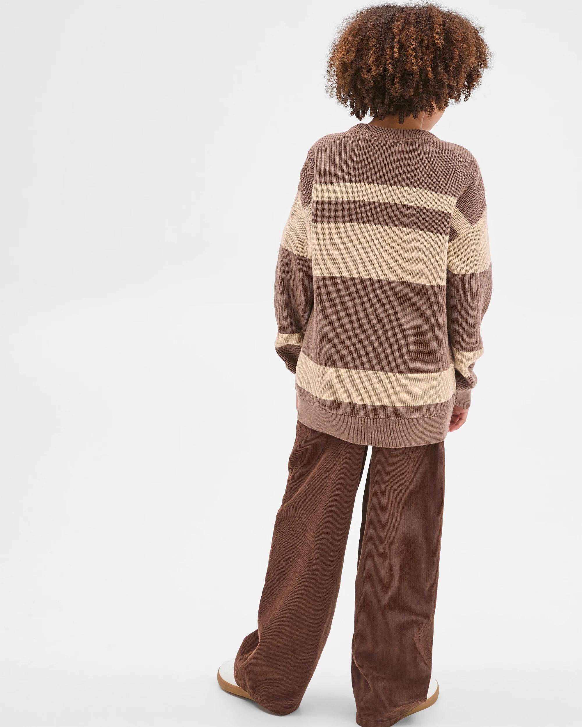 4 Target Kids Australian Cotton Crew Neck Striped Jumper LIGHT BROWN, 4 of 6