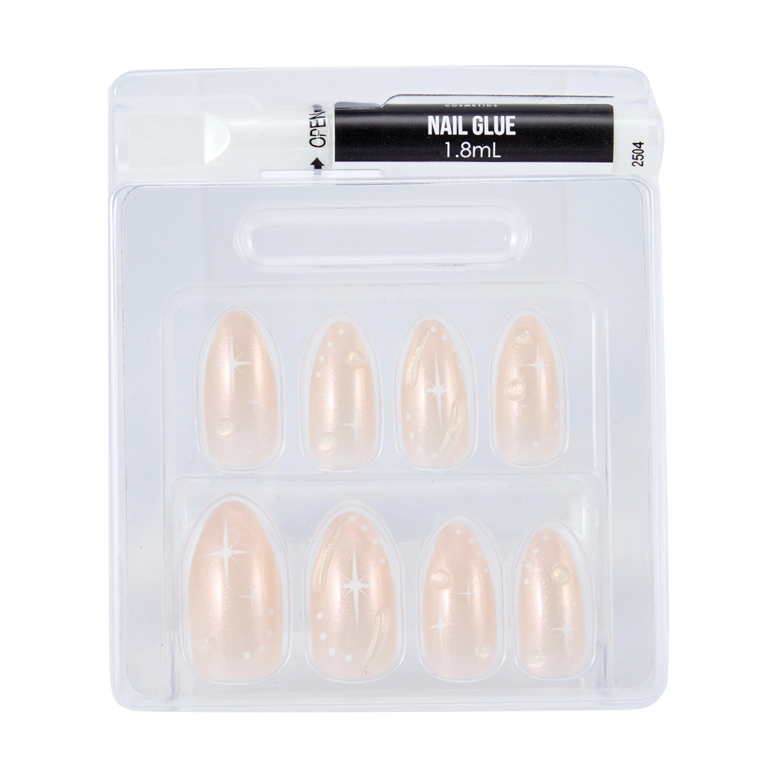 3 OXX Cosmetics 24 Pack Artificial Nails with Adhesive - Stiletto Shape, Soft Pink, 3 of 4