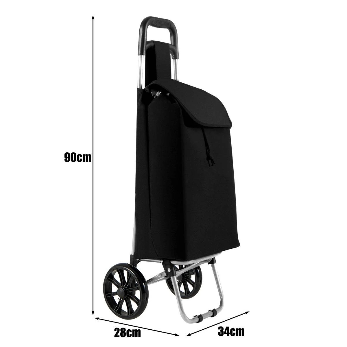 2 Costway Folding Shopping Cart Grocery Market Trolley Portable Storage Bag - Multi, 2 of 2