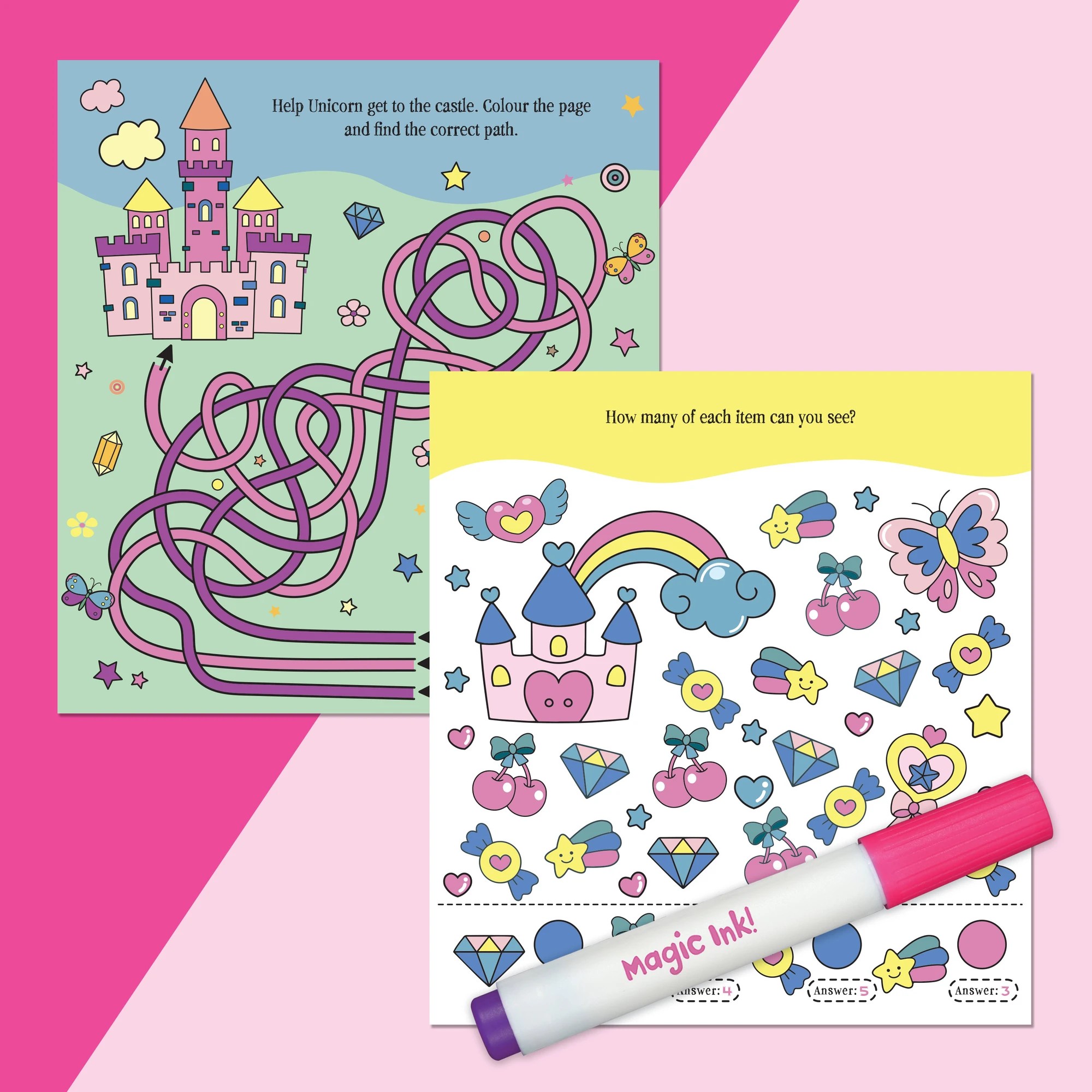 3 INKredibles Magic Reveal Unicorn Dreams Mess Free Magic Ink Pictures! - Book, 3 of 5