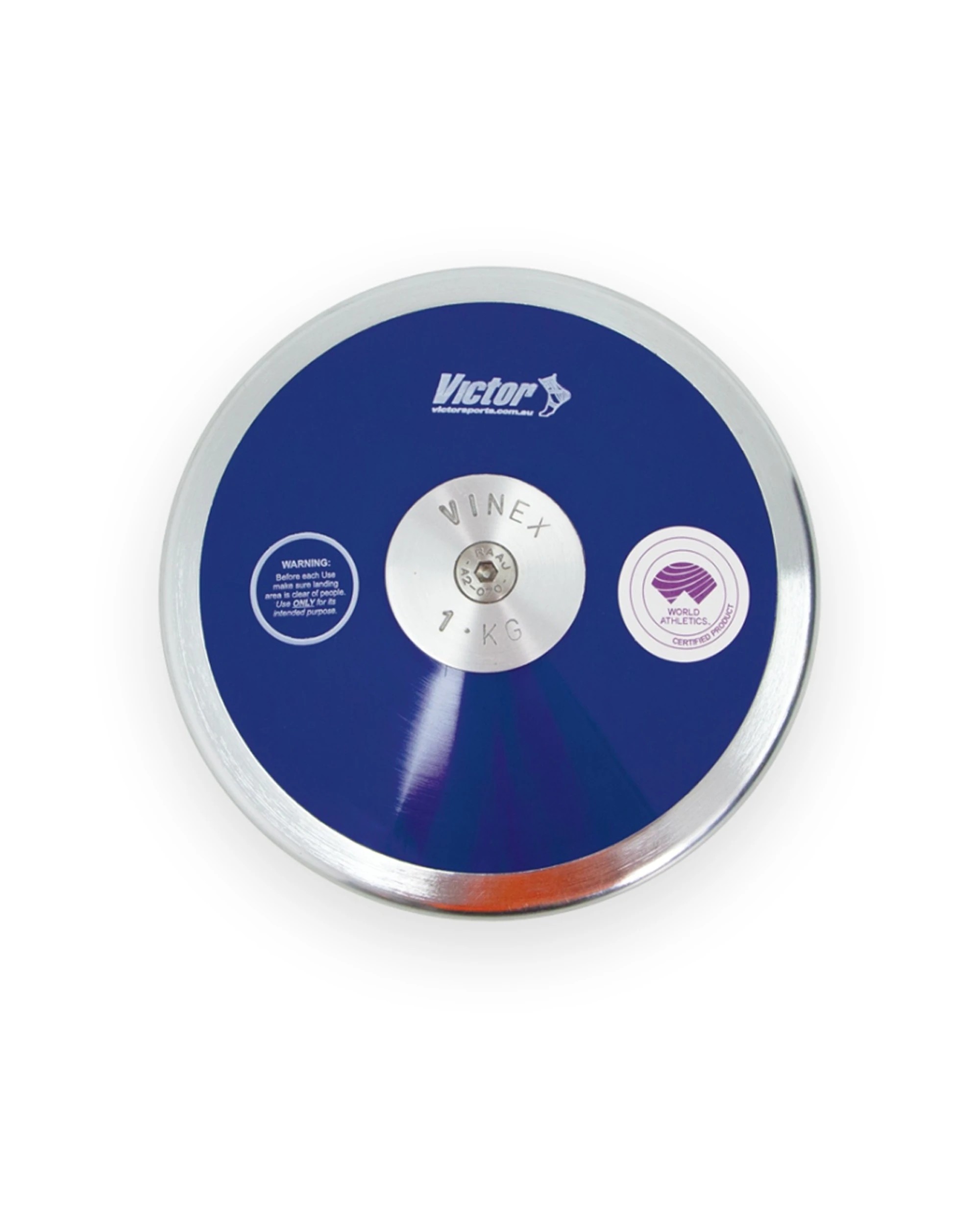 1 Victor Sports Discus Lo Spin Steel Rim Plastic Side Plates 1kg - Blue, 1 of 1