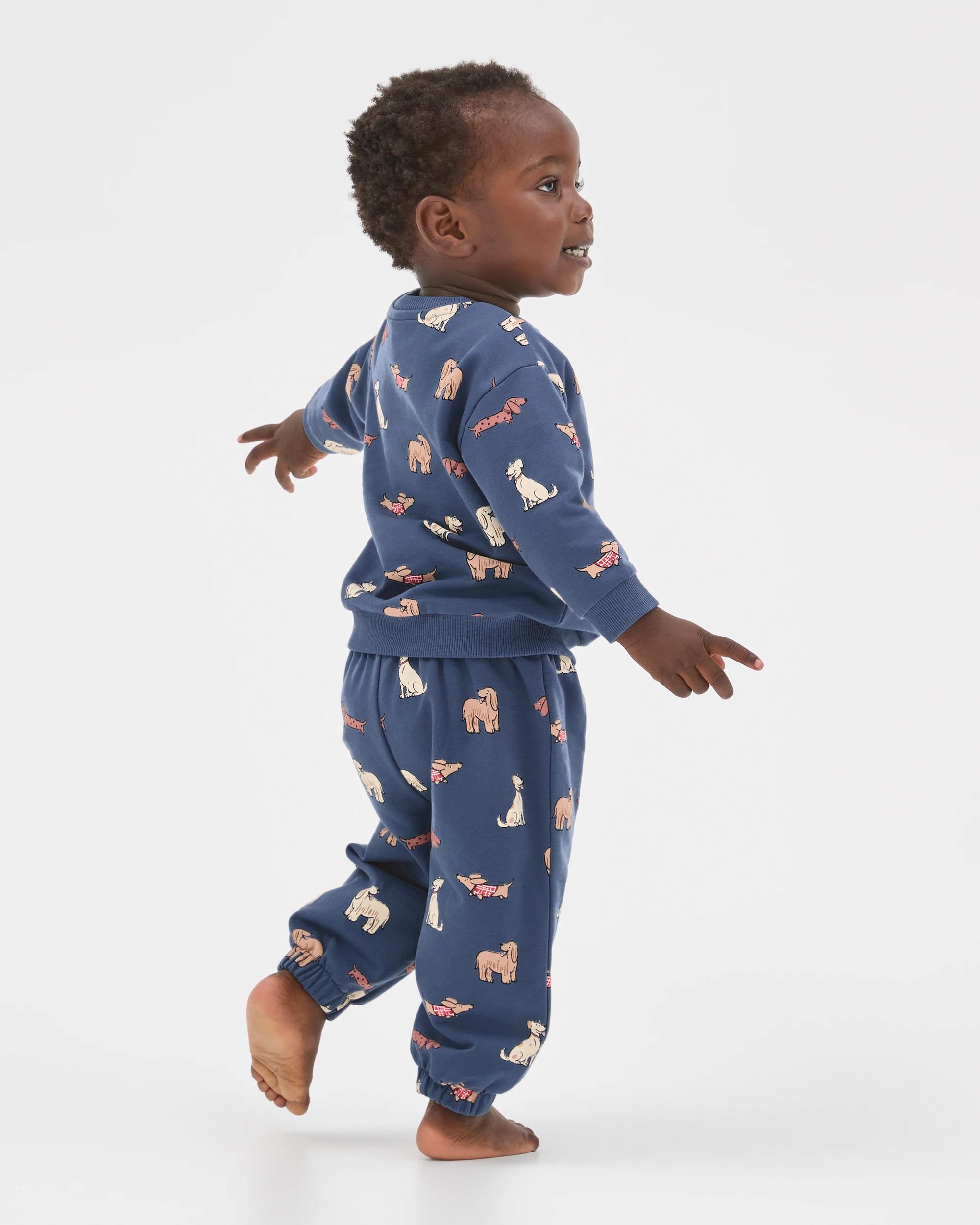 2 Target Baby Organic Cotton Fleece Jumper & Pants Set PUPPIES, 2 of 6