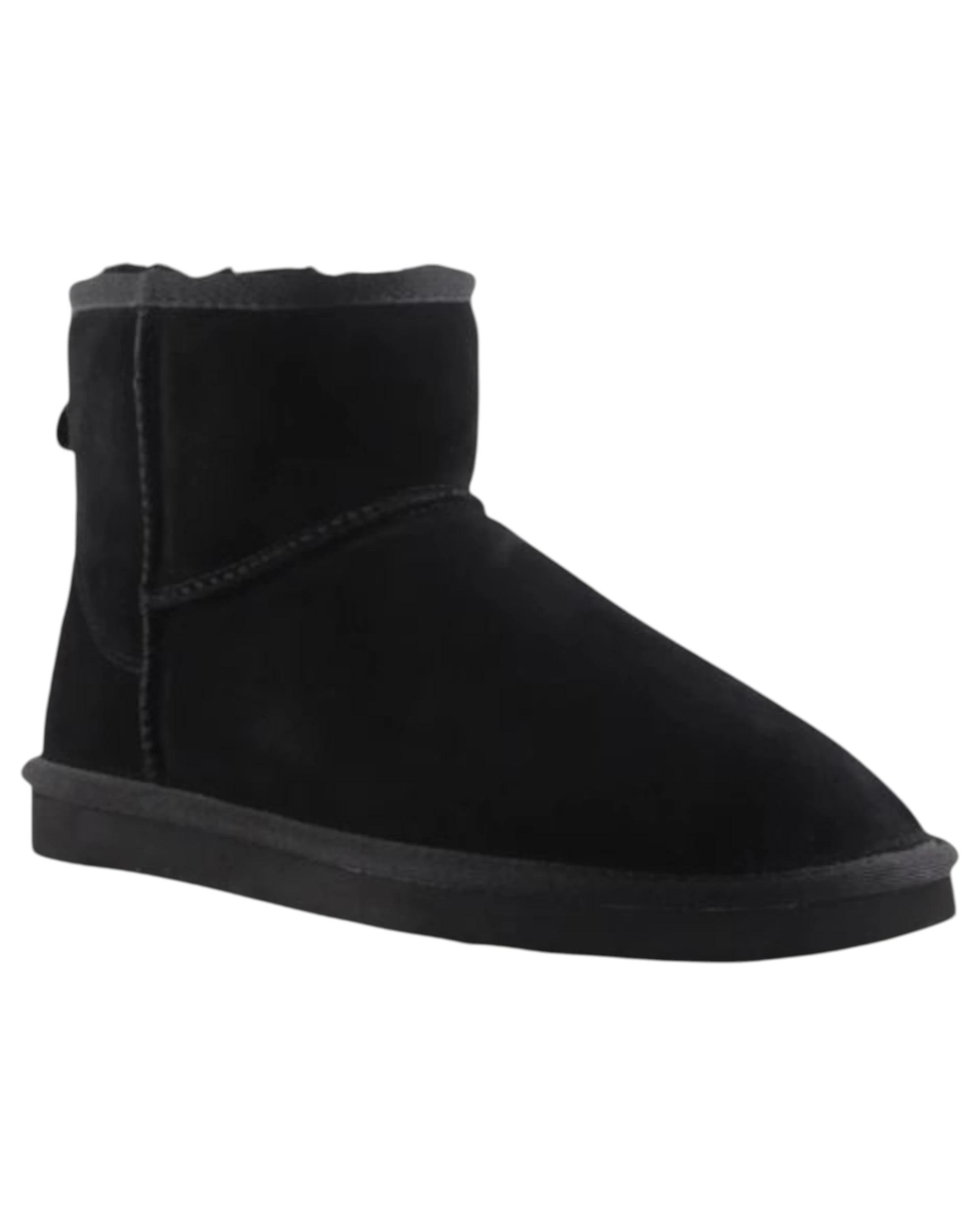 1 Grosby Ugg Boots Suede Womens Leather Sheepskin Jillaroo Black Slippers BLACK, 1 of 4