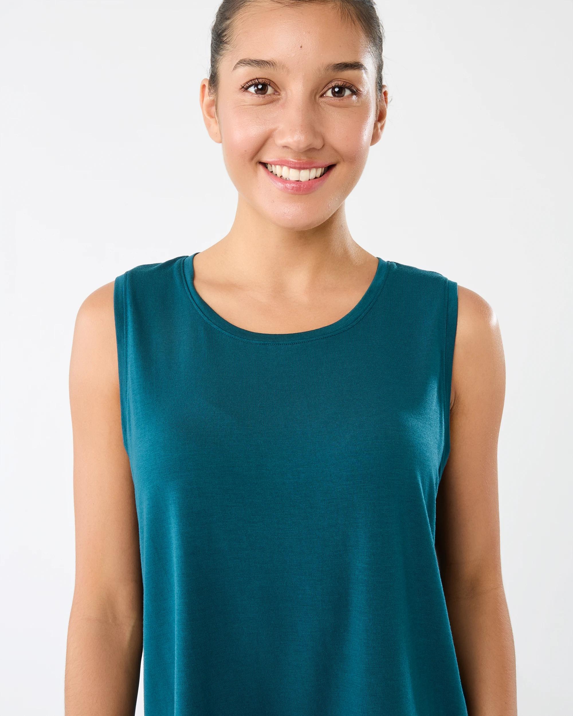 3 Active Womens Sleeveless Mesh Tank Deep Teal, 3 of 7