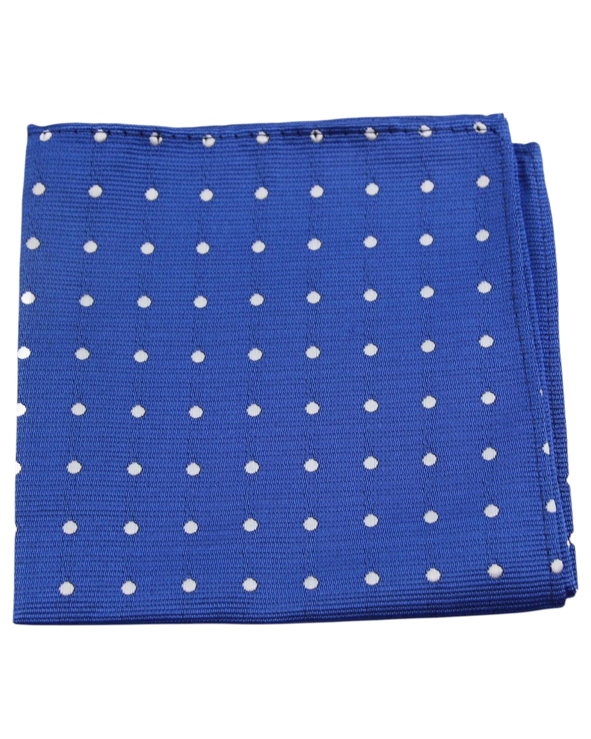 1 Zasel Mens Royal Blue & White Small Polka Dot Silk Pocket Square - Multi - Multi, 1 of 3