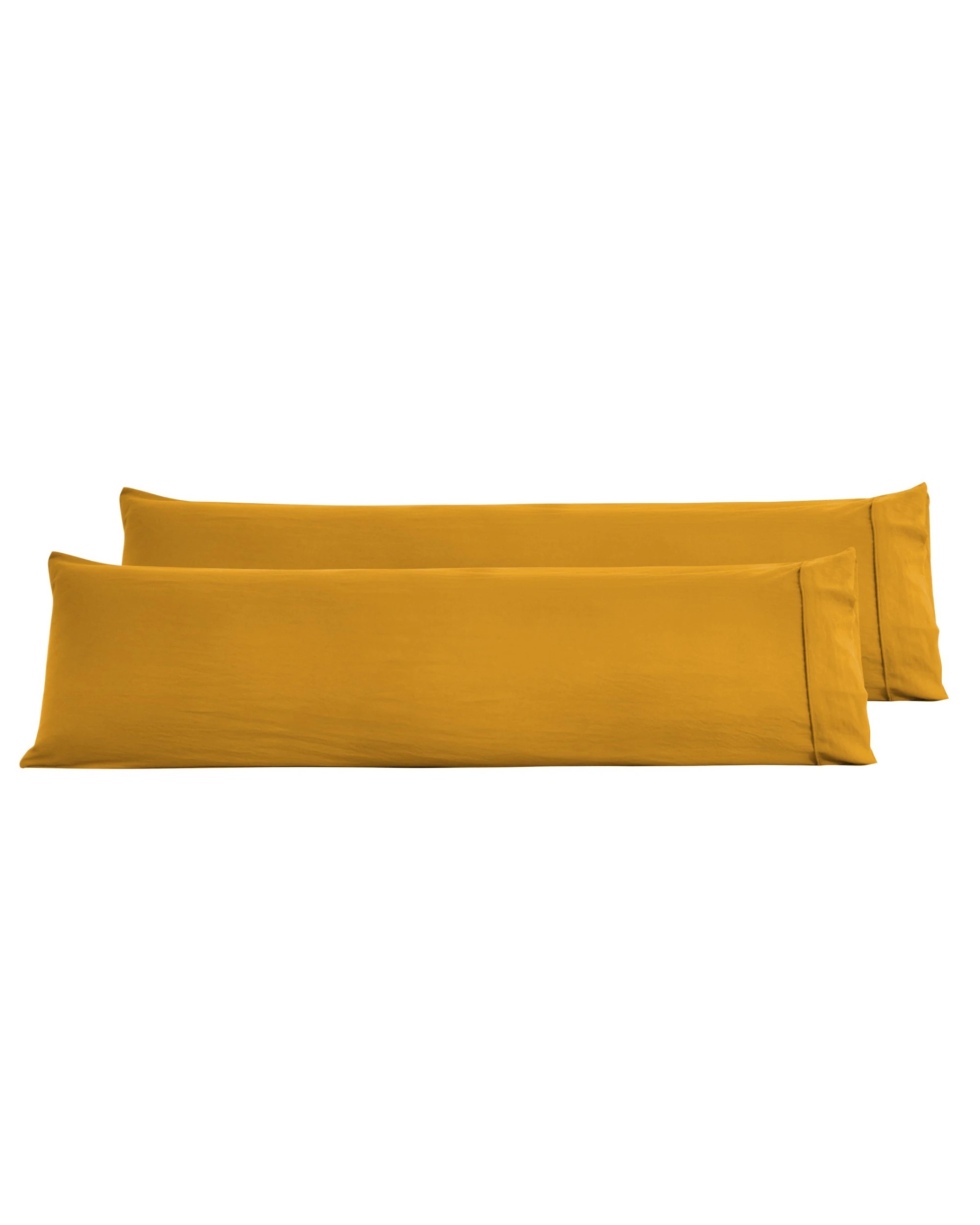 5 Dreamaker Superfine Washed Microfibre Body Pillowcase Twin Pack - Mustard, 5 of 5