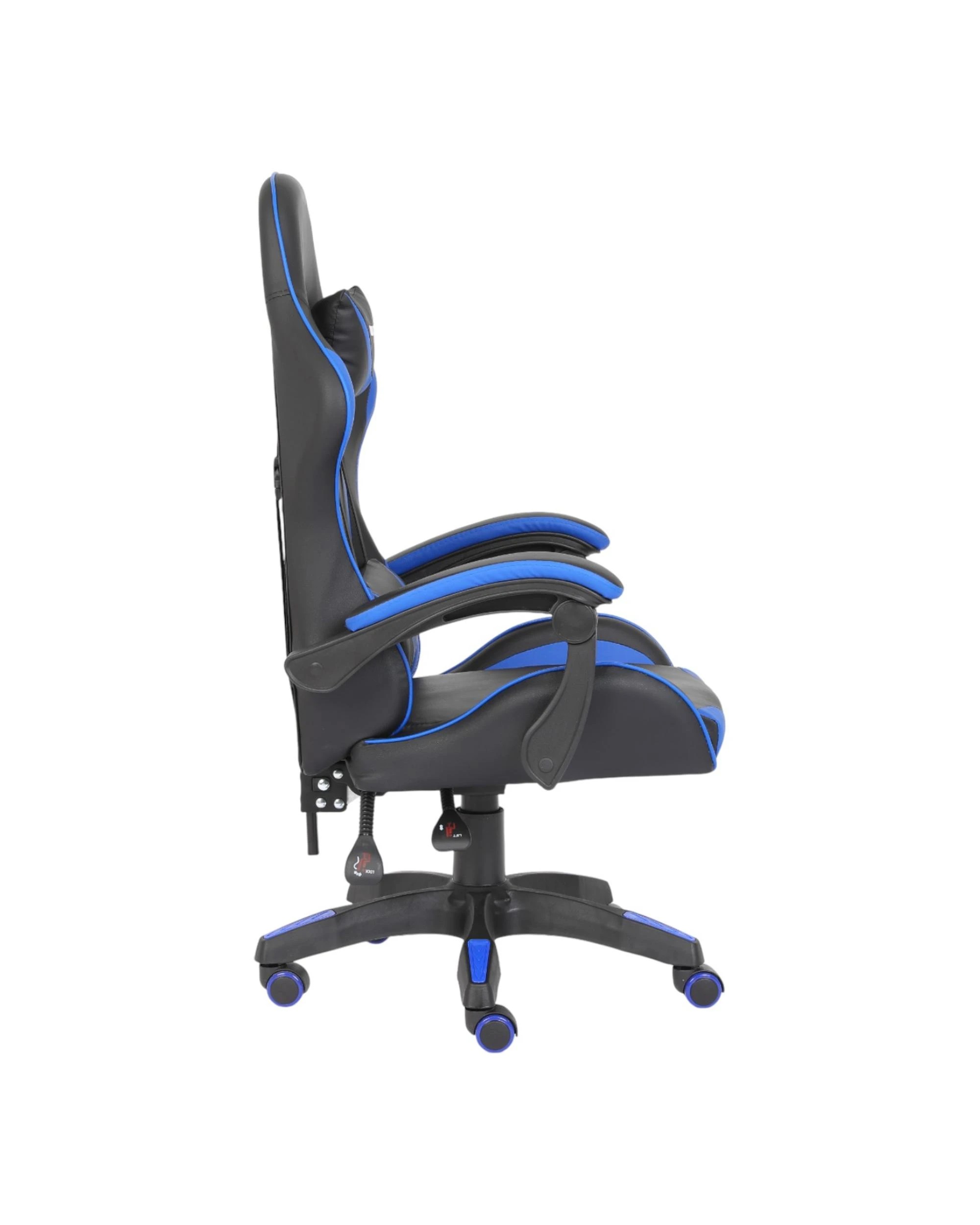 2 Playmax PU Leather Gaming Chair - Blue and Black - Multi, 2 of 10