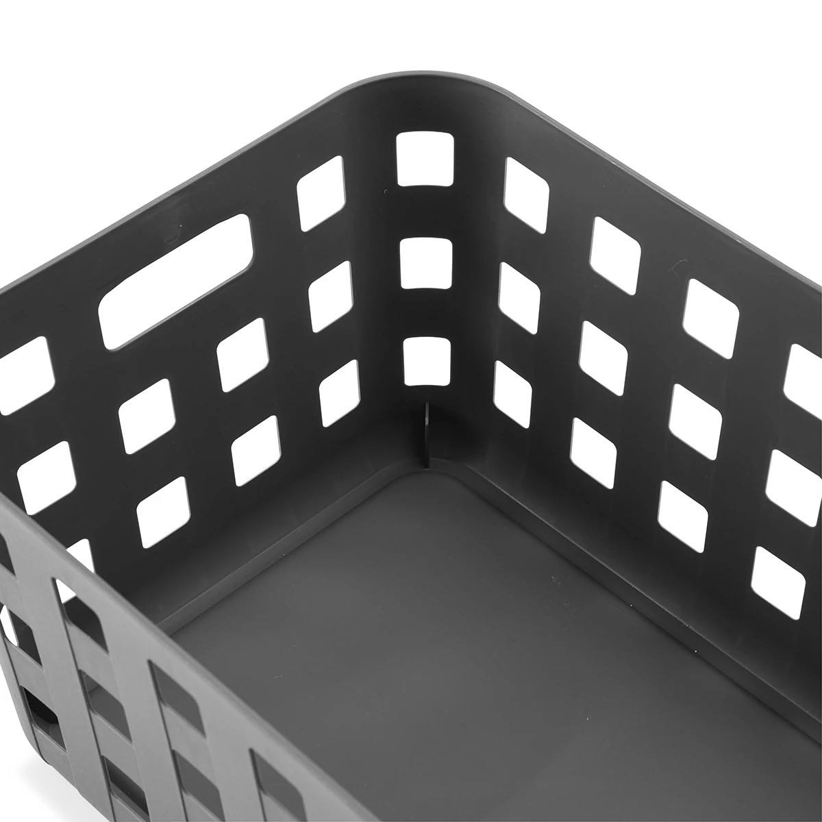 8 28L Rectangle Trellis Basket with Lid - Charcoal, 8 of 9