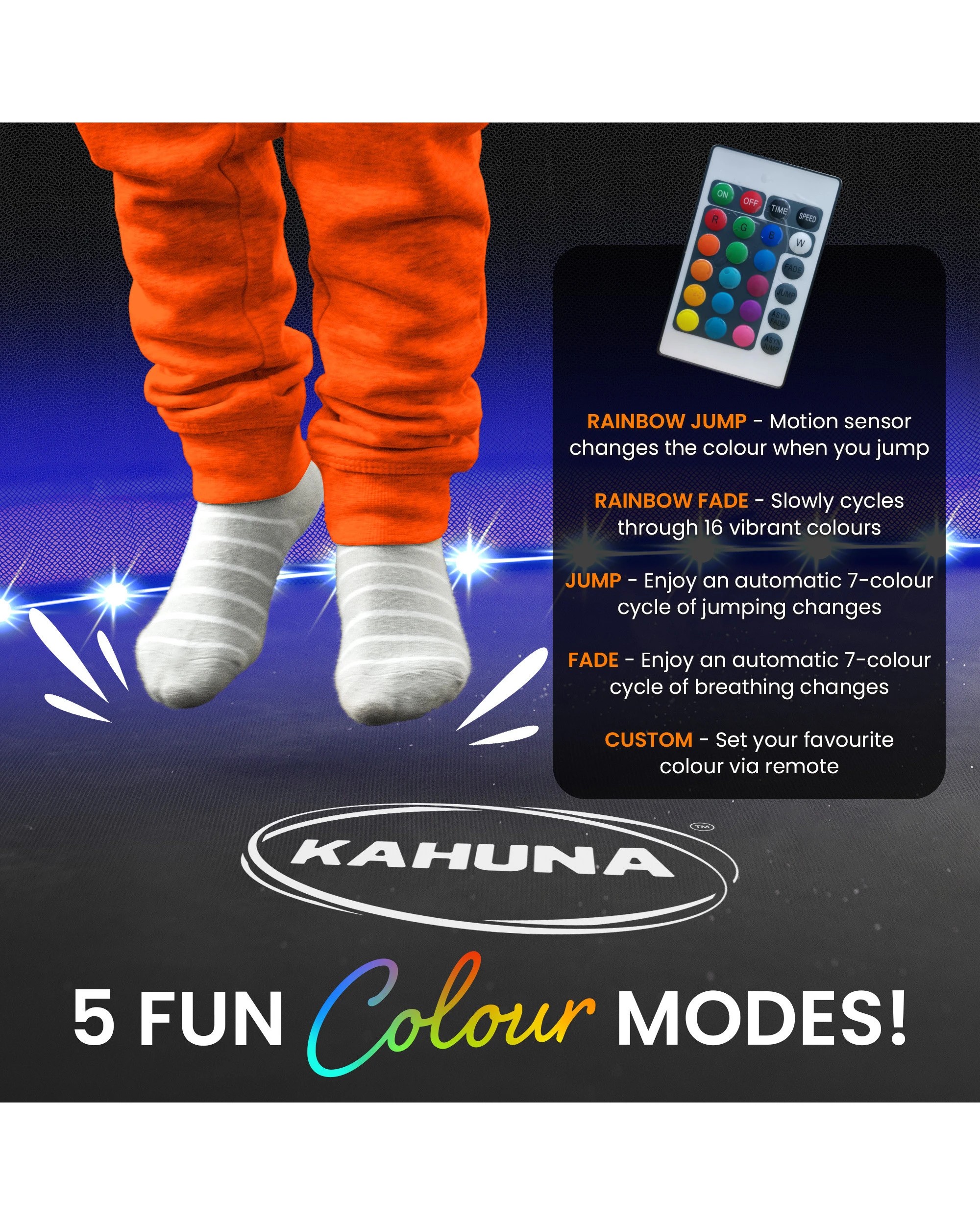 6 Kahuna LED Kit Suits 14ft-16ft Trampolines Multi-Colour Smart Motion Sensor Lighting with 16 colours, 6 of 10