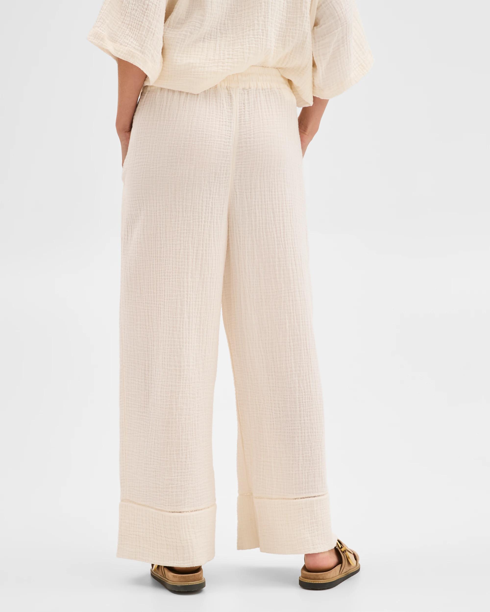 6 Target Woman Australian Cotton Resort Woven Trim Detail Pants WHITE, 6 of 6