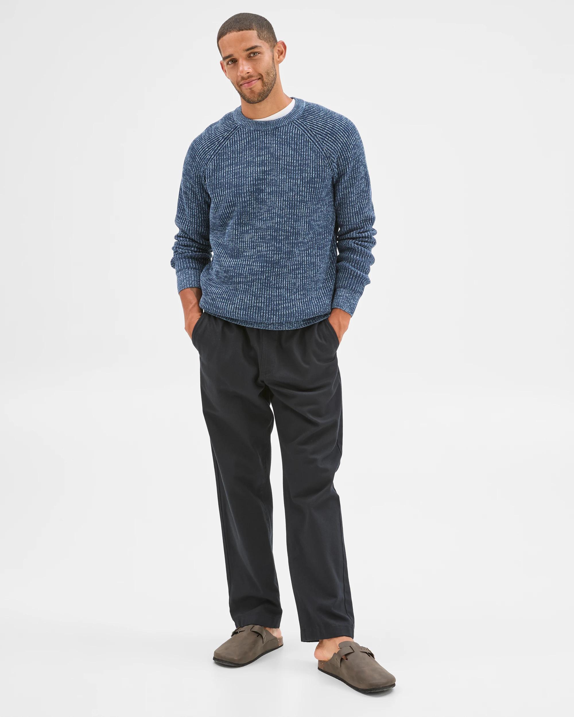 2 Target Man Australian Cotton Fisherman Knit Jumper BLUE, 2 of 7