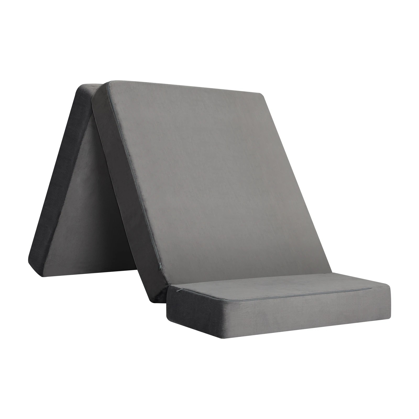 7 Bedra Bedding Folding Foam Mattress Sofa Bed Trifold Foldable Futon Camping Mat Double - Grey, 7 of 8