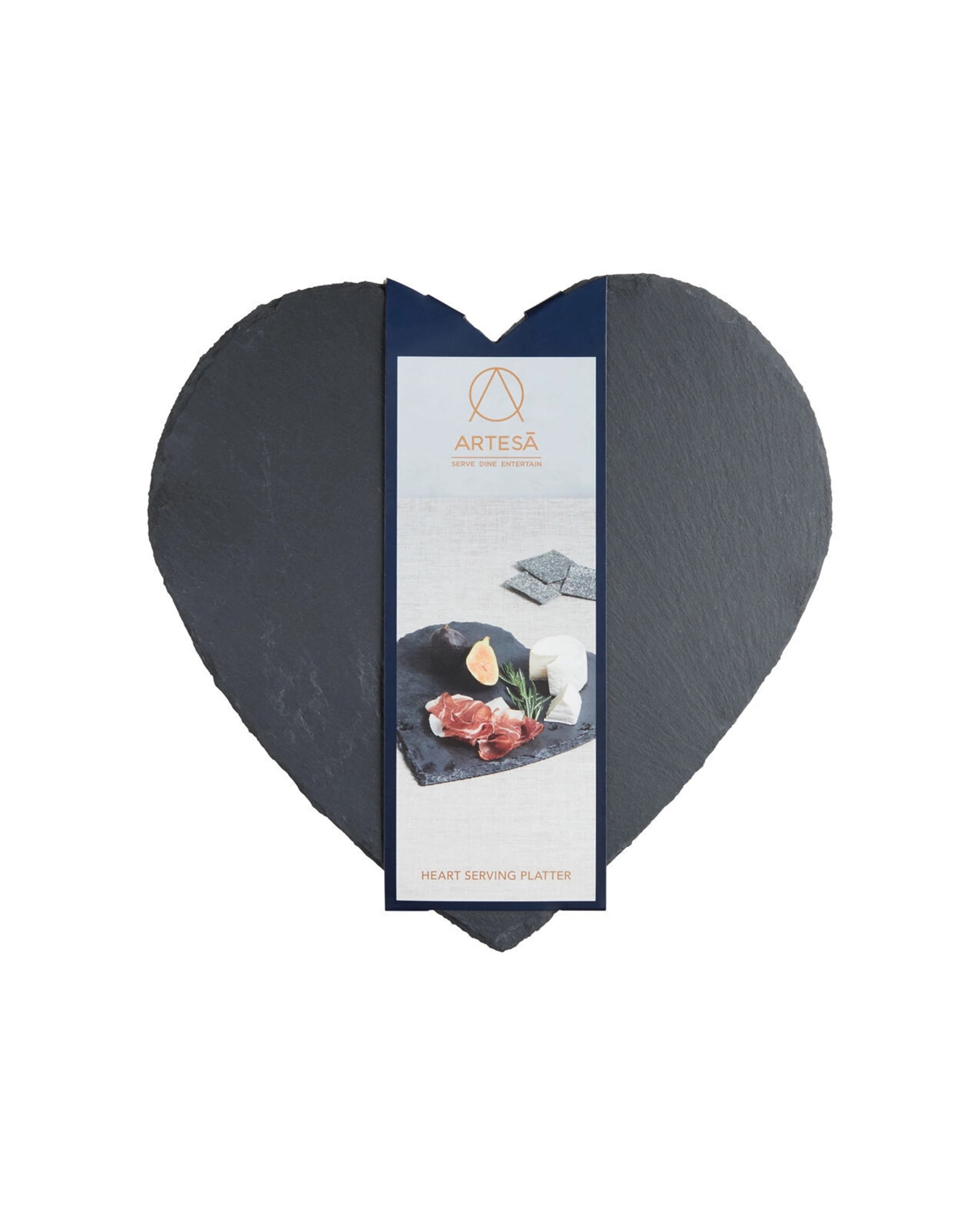 3 Artesa 4PK Rustic Slate Heart Shaped Serving Platter Tray Charcuterie Ent - Multi, 3 of 5