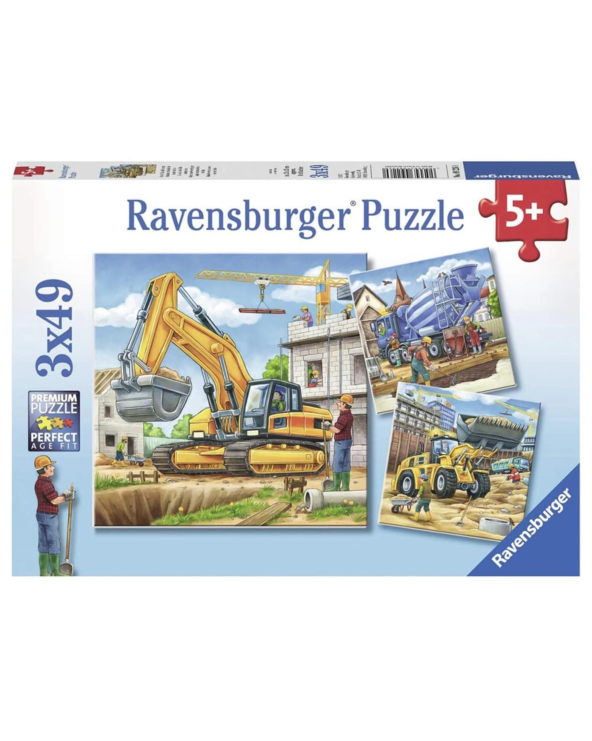 1 Ravensburger Construction Vehicle 3 x 49 Piece Jigsaw Puzzle, 1 of 1