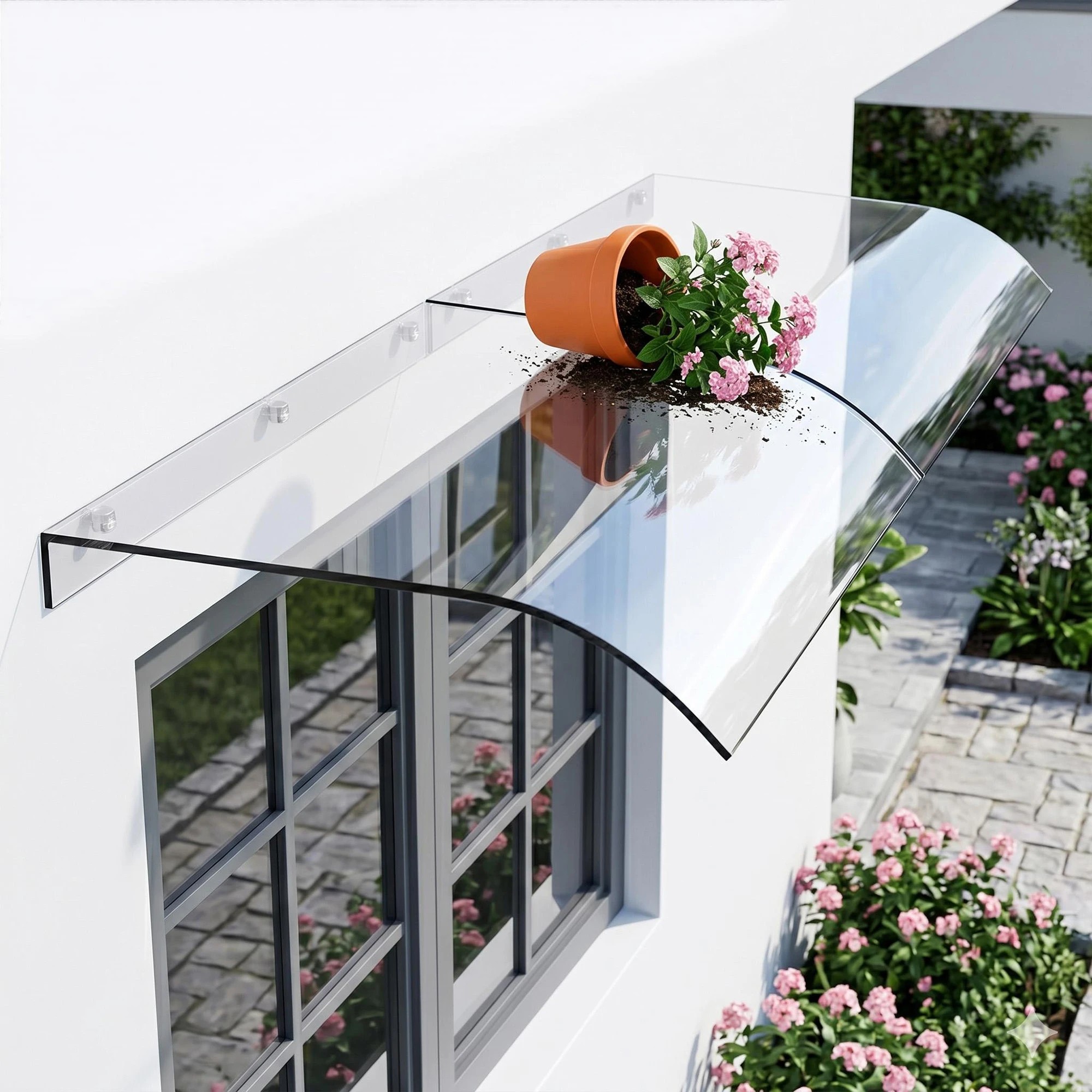 5 Instahut Window Door Awning 0.4mx2m - Clear, 5 of 9