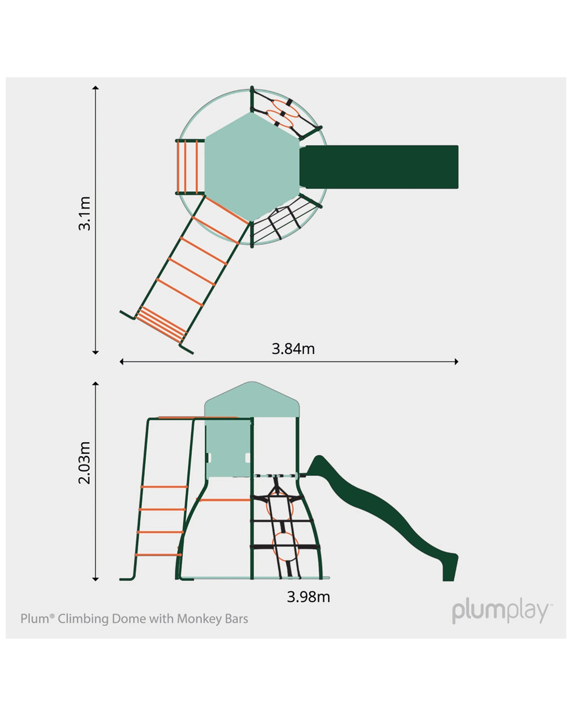 3 Plum Play Au Metal Climbing Dome With Slide And Monkey Bars Playset Ages 3, 3 of 3