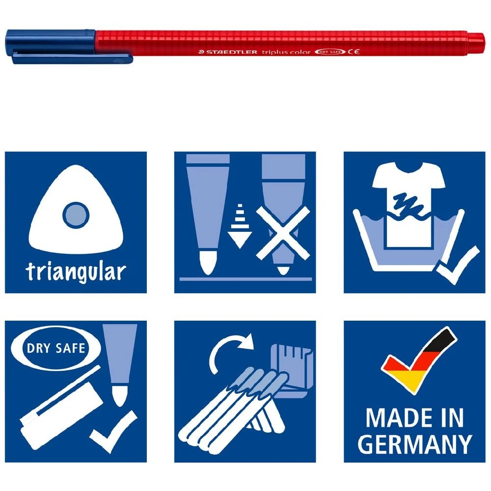 9 Staedtler Triplus Triangular Coloured Fibre Markers 10 Pack, 9 of 9