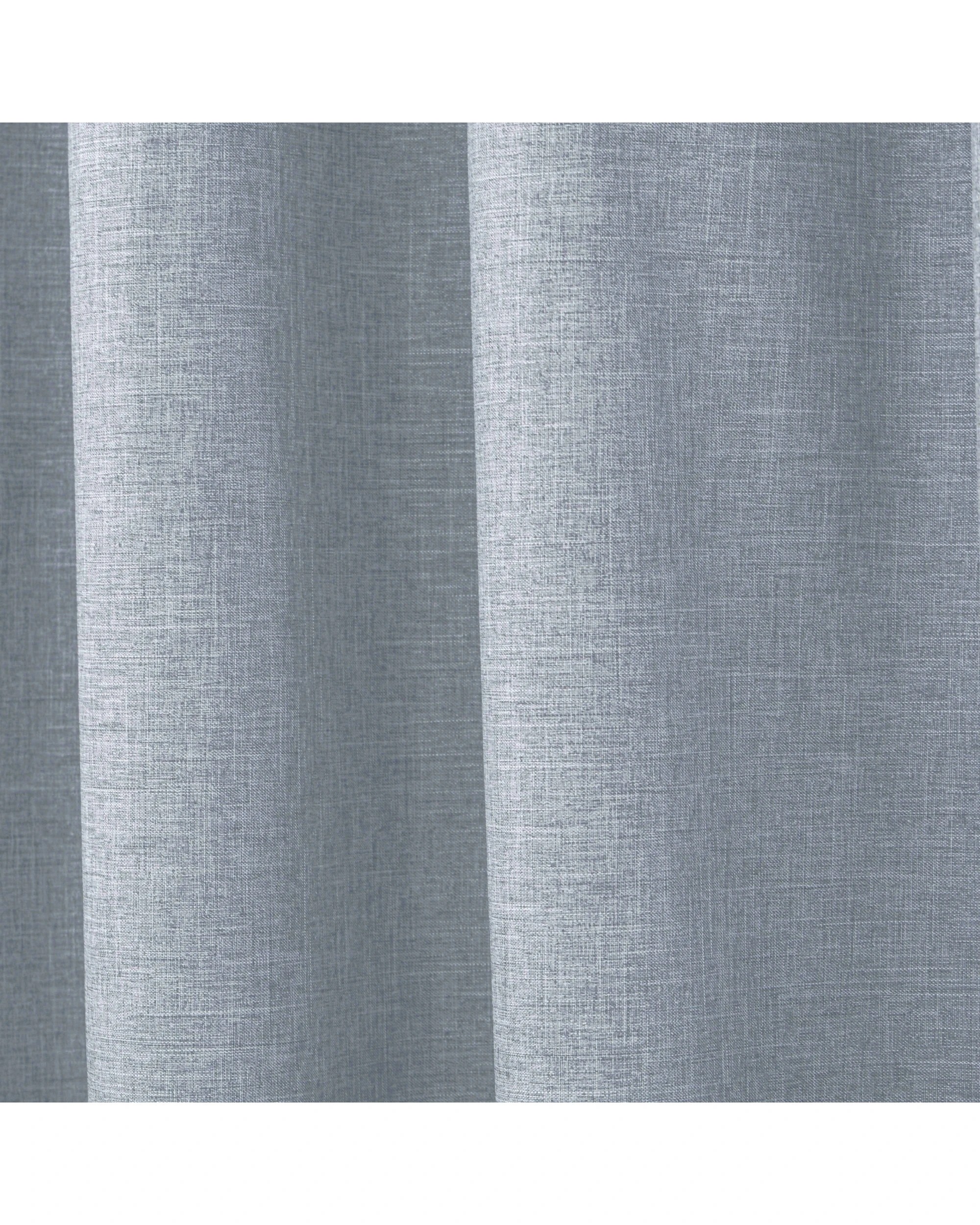 3 Sherwood Faux Linen 100% Blockout Eyelet Curtain Pair 90x223cm - Ocean, 3 of 5