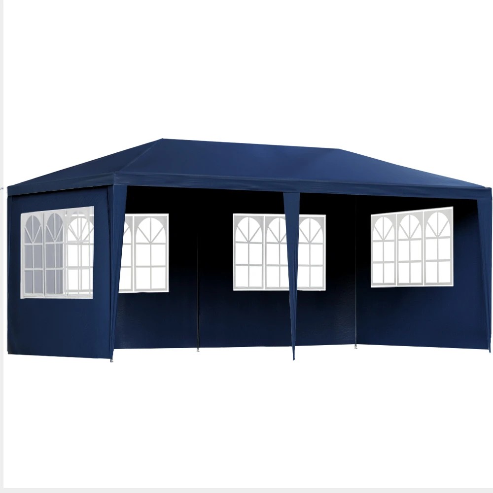 1 Instahut Gazebo 3x6m Marquee Wedding Party Tent Outdoor Camping Side Wall Canopy 6 Panel - Blue, 1 of 6