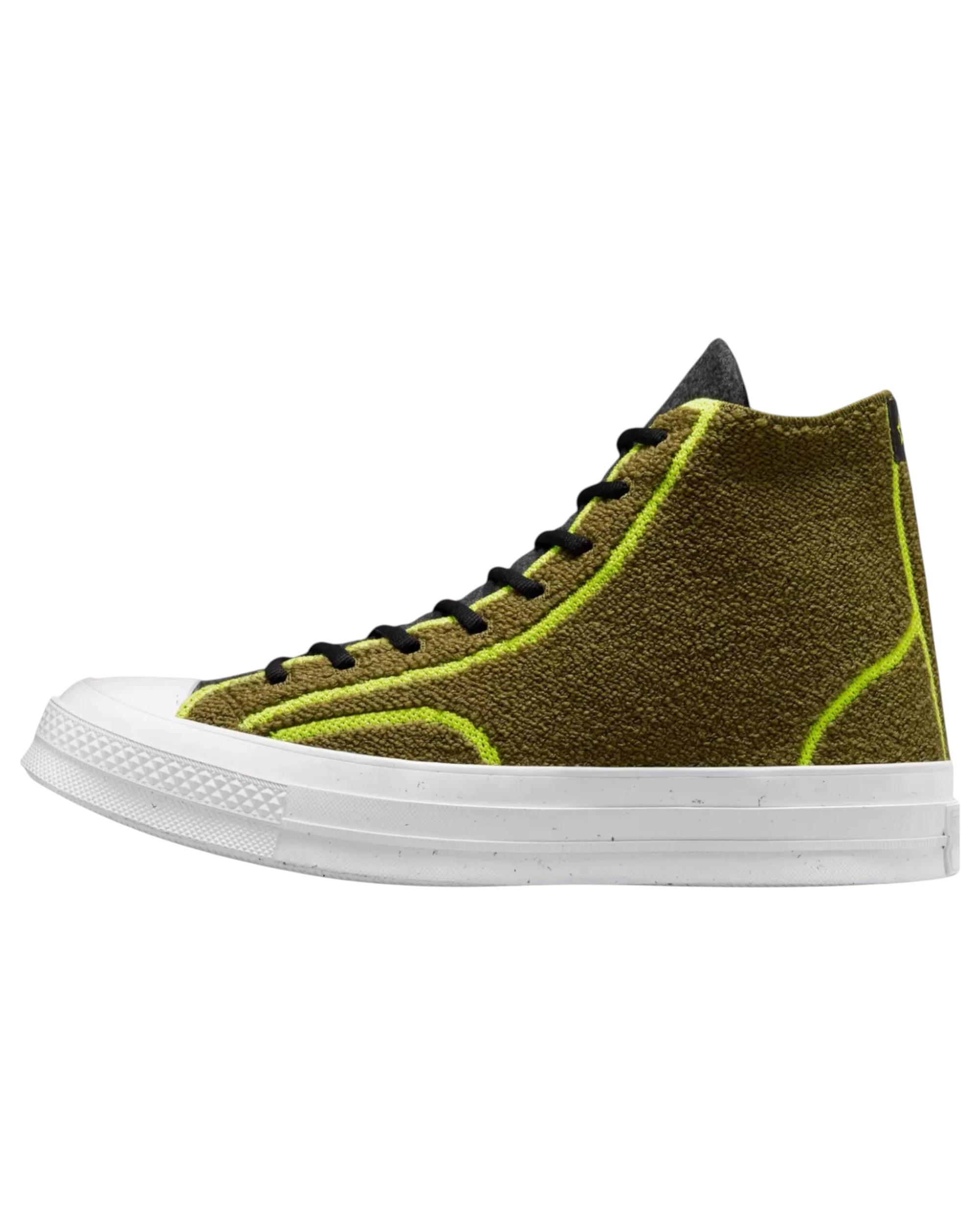 9 Converse Unisex Renew Remix Chuck 70 High Top Show DARK MOSS/BLACK/LIME TWIST, 9 of 9