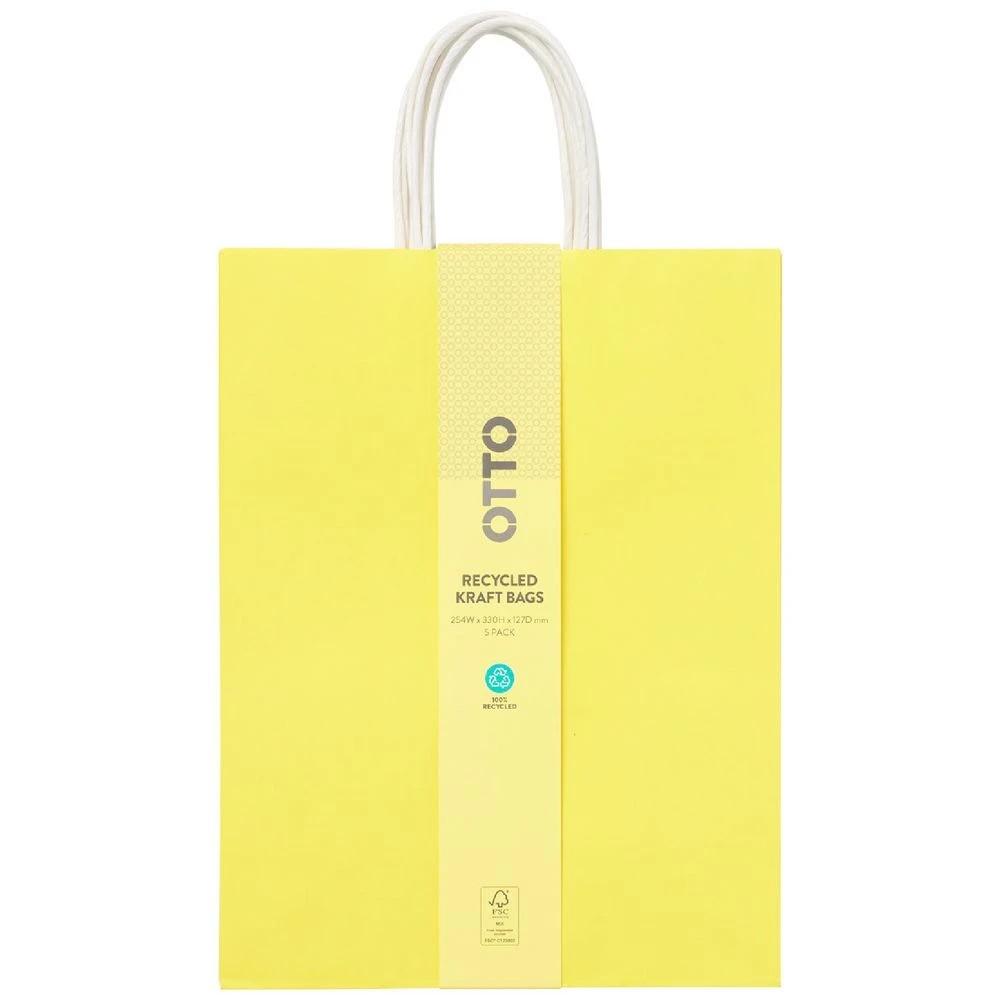 2 Otto Kraft Bags Medium Yellow 5 Pack, 2 of 2