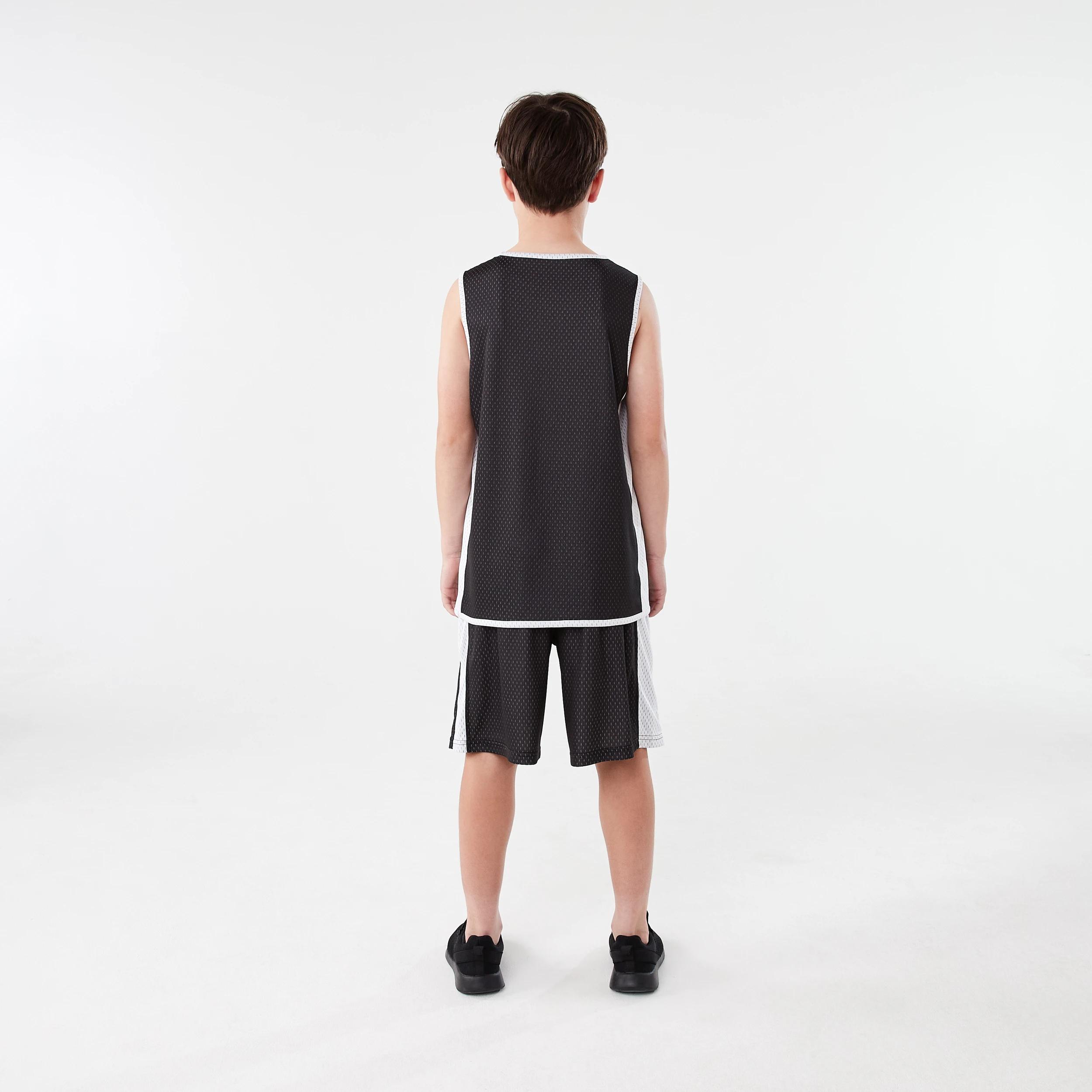 7 Official Kids NBL Basketball Mesh Shorts BLACK WHITE, 7 of 7