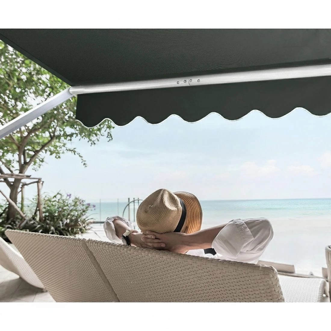 4 Instahut Window Fixed Pivot Arm Awning Outdoor Blinds Retractable Canopy1.5X2.1M - Grey, 4 of 6