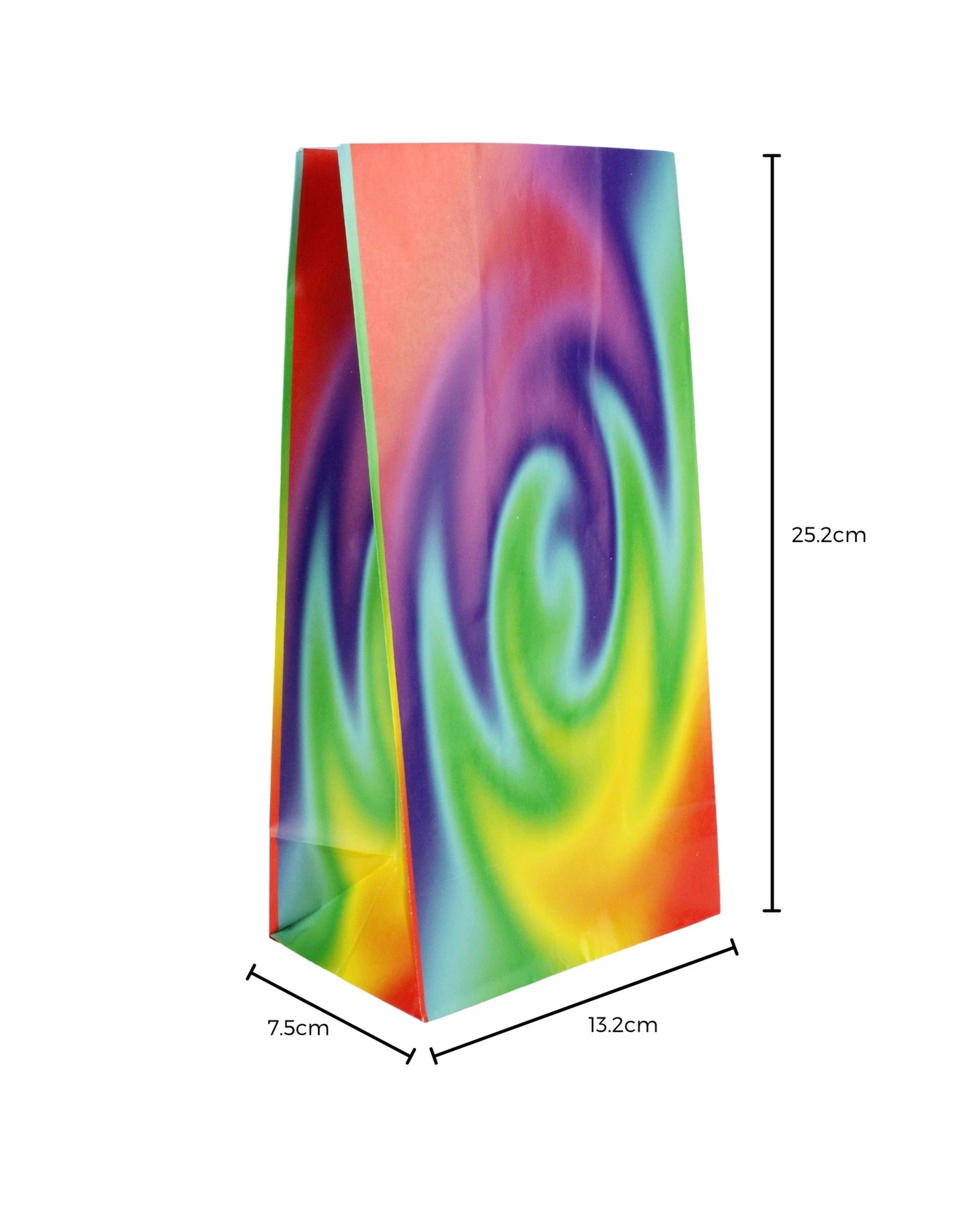 2 Oriental Trading Tie Dye Swirl Paper Party Bags Pack of 12 - Multi, 2 of 2